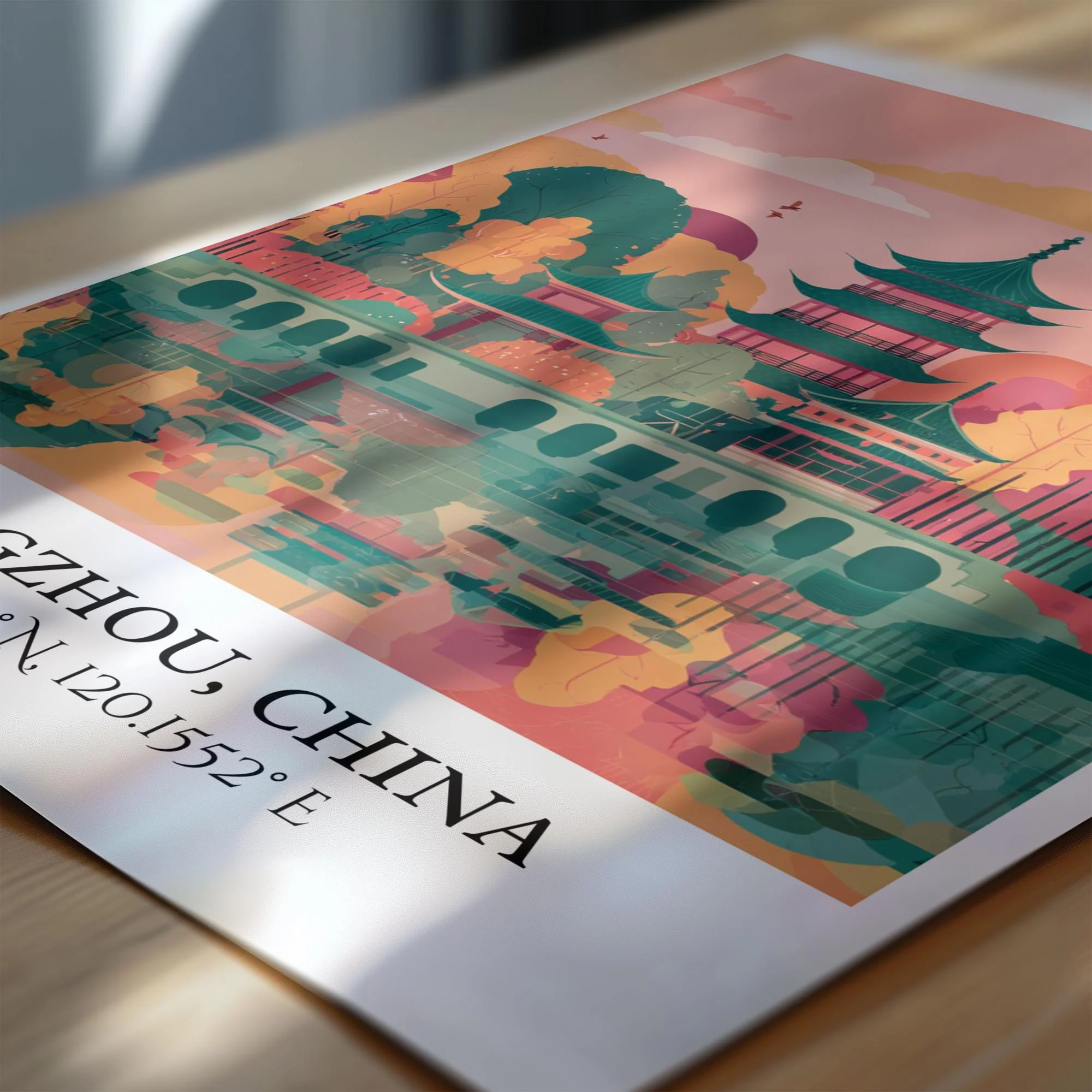 Hangzhou, China – Watercolor Art Print - Image 2