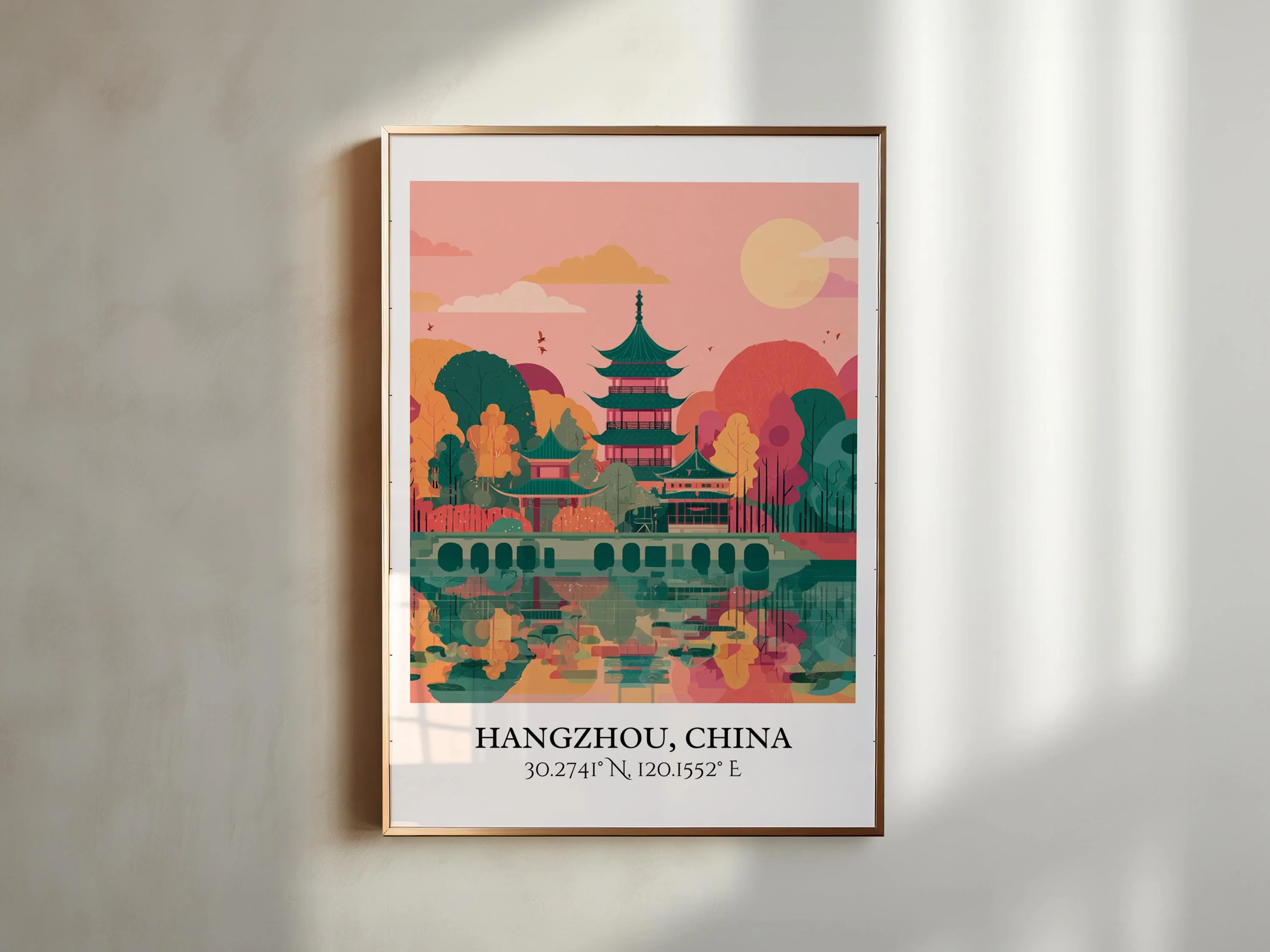 Hangzhou, China – Watercolor Art Print - Image 3