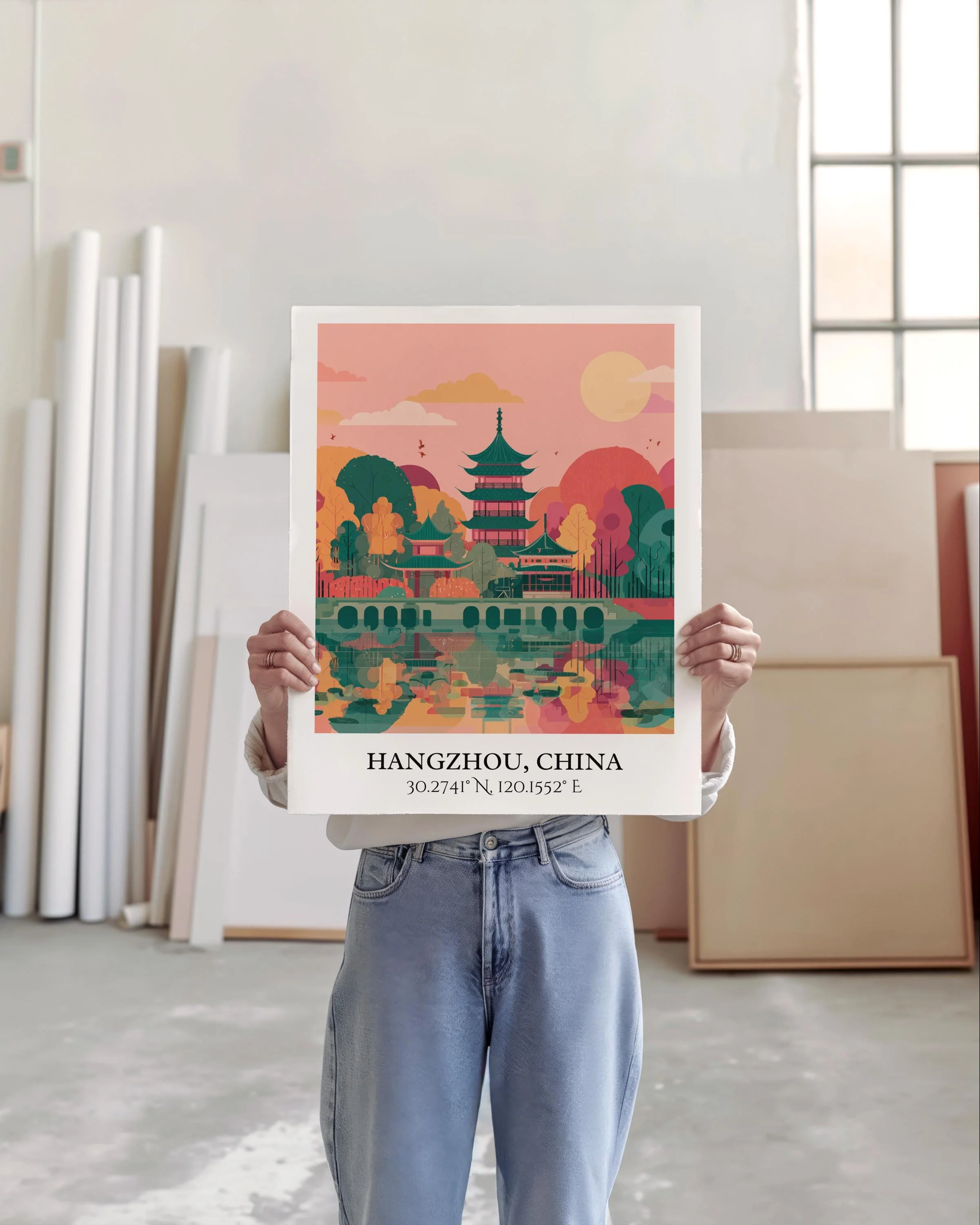 Hangzhou, China – Watercolor Art Print - Image 4