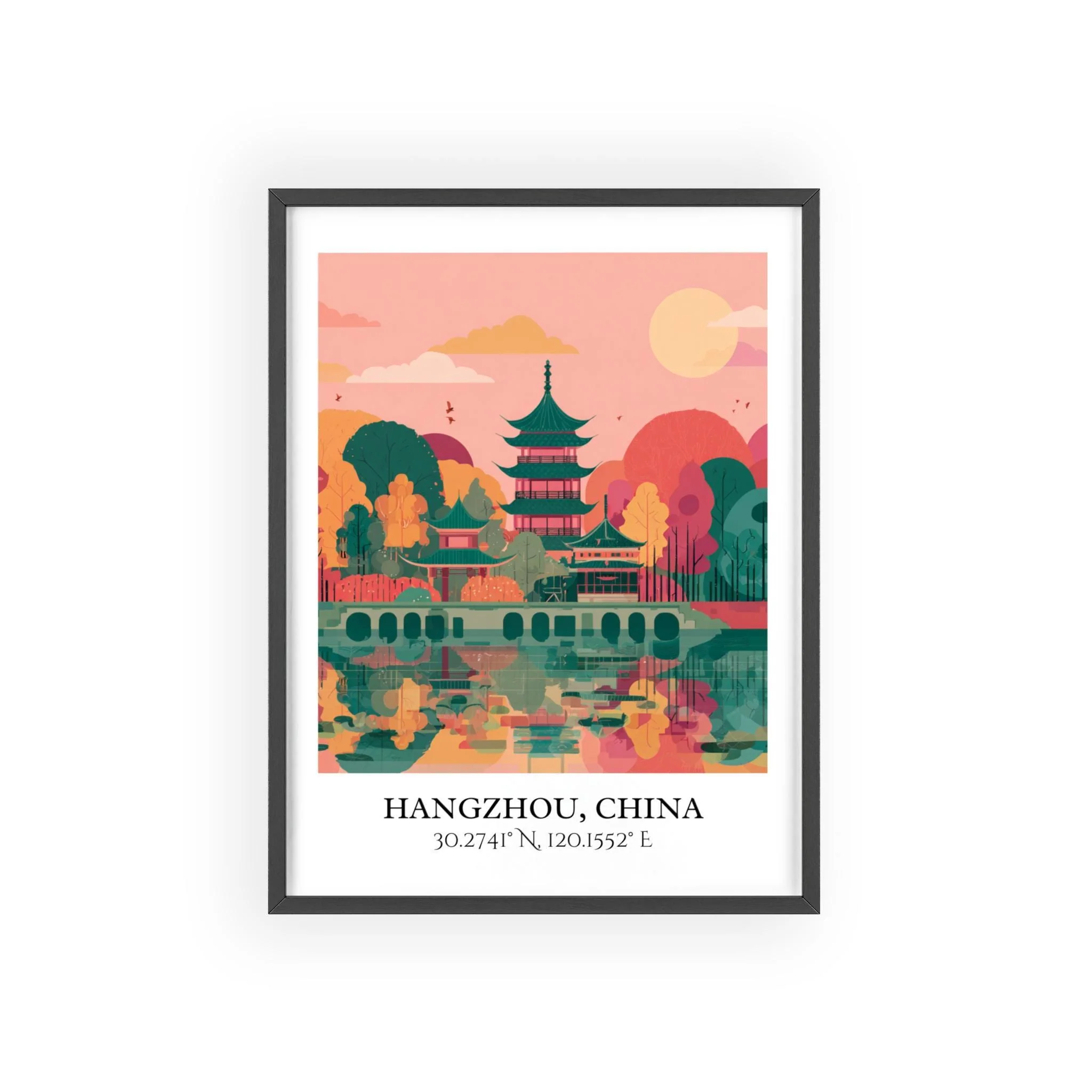 Hangzhou, China – Watercolor Art Print - Image 7