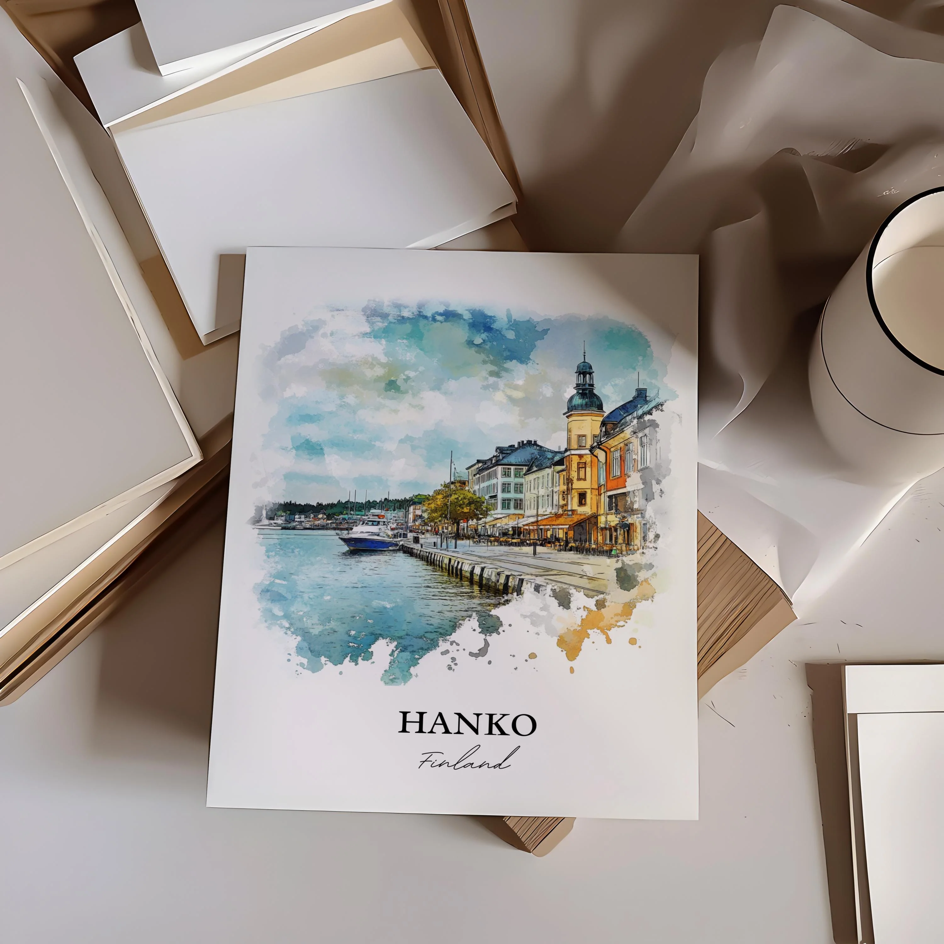 Hanko, Finland – Watercolor Art Print - Image 4