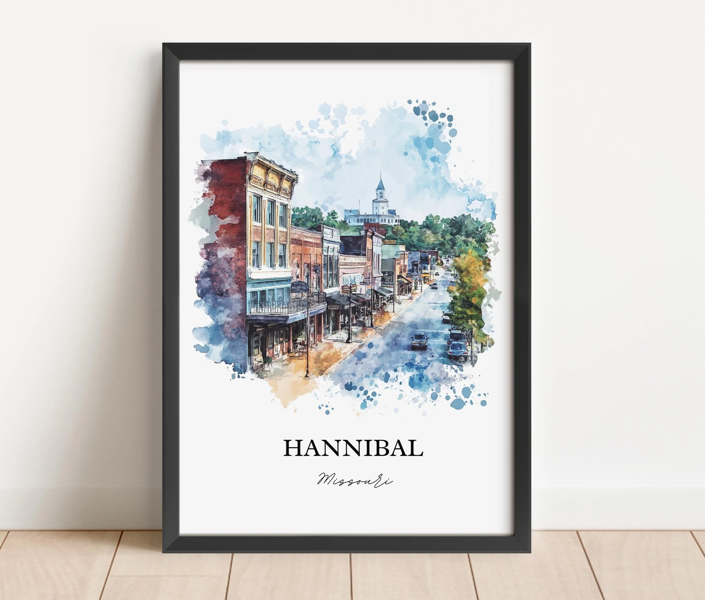 Hannibal, Missouri, USA – Watercolor Art Print - Image 2