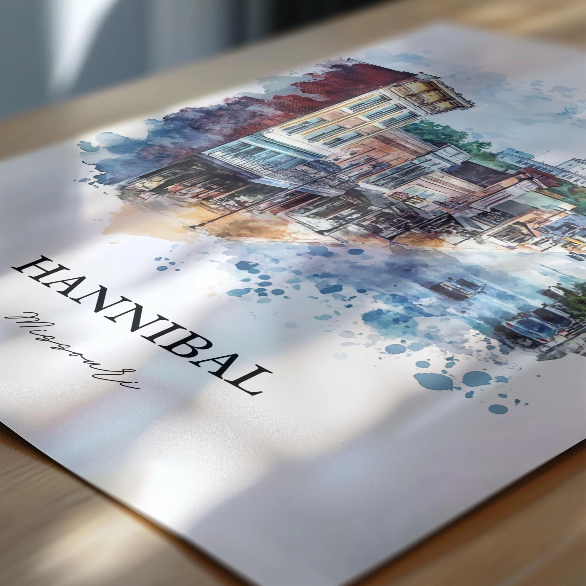 Hannibal, Missouri, USA – Watercolor Art Print - Image 3