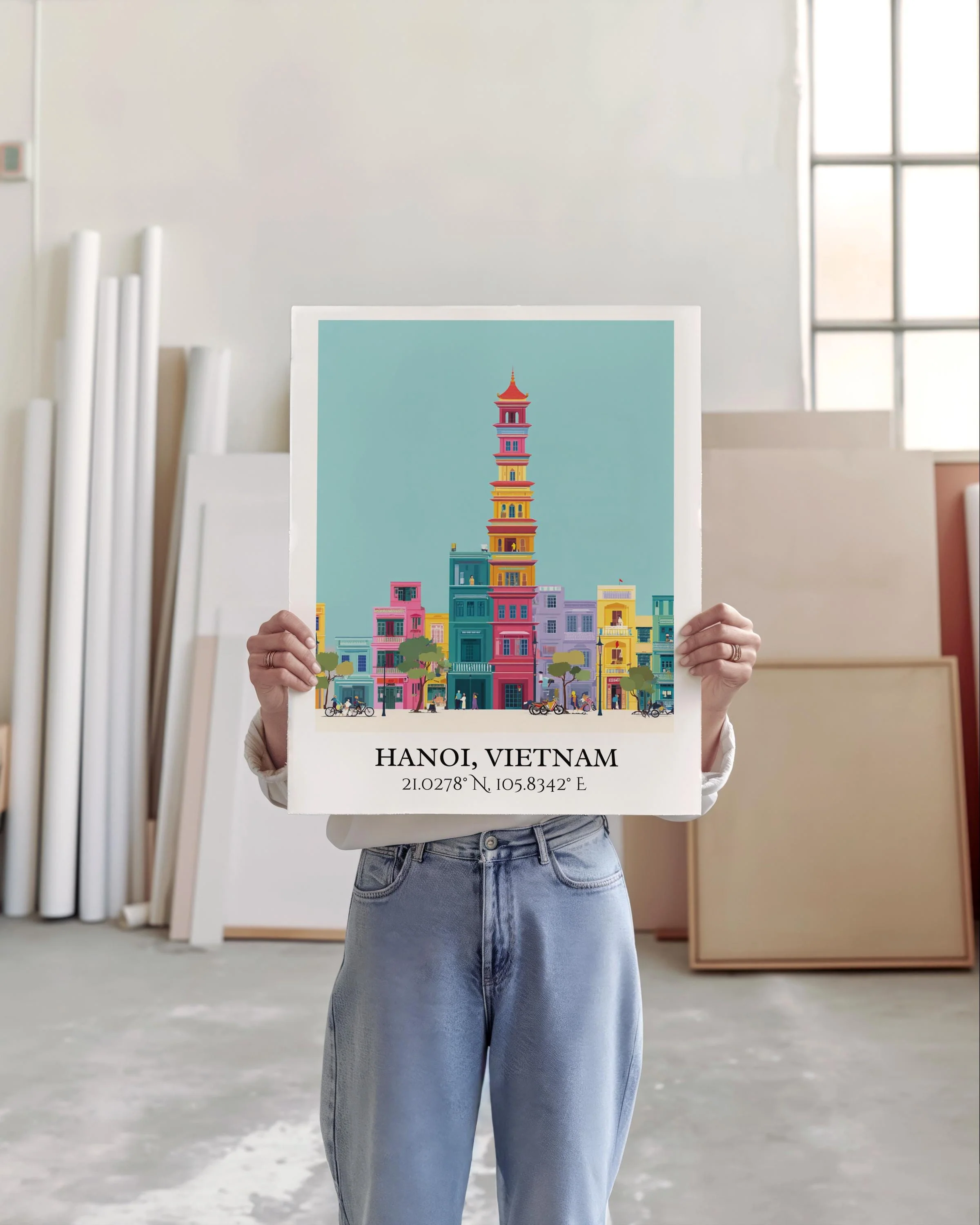 Hanoi, Vietnam – Watercolor Art Print - Image 4