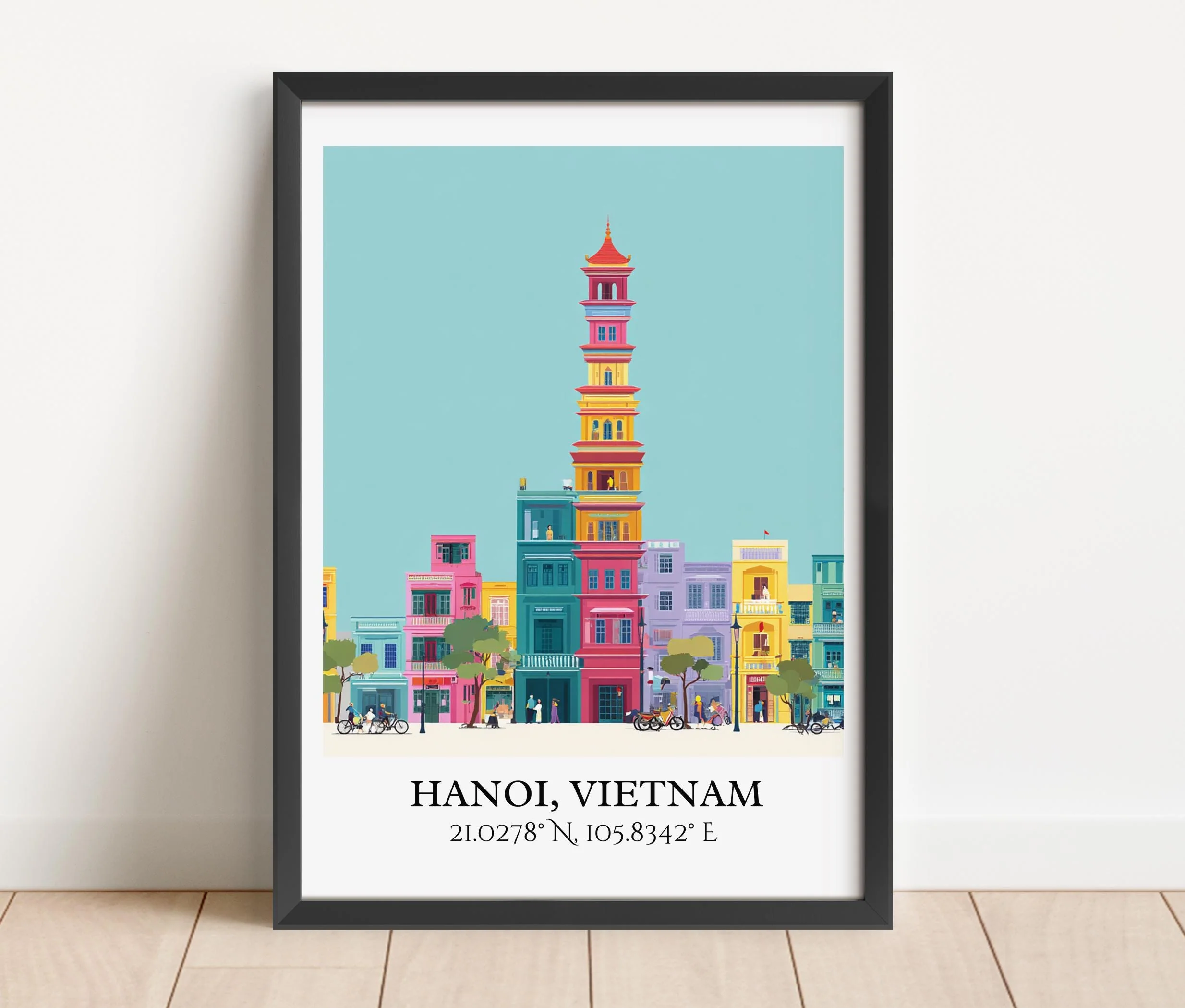 Hanoi, Vietnam – Watercolor Art Print - Image 6
