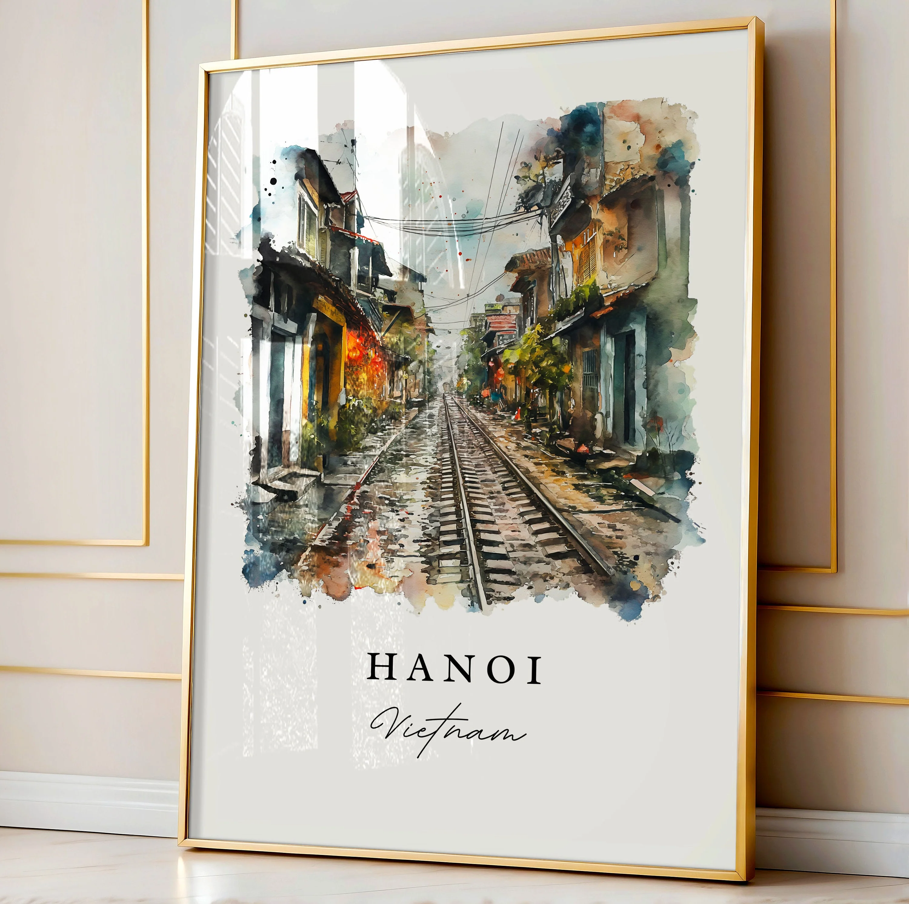 Hanoi, Vietnam – Watercolor Art Print - Image 4