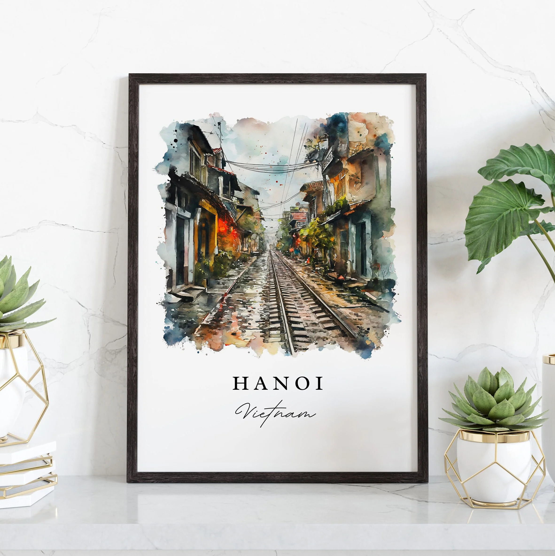 Hanoi, Vietnam – Watercolor Art Print - Image 5