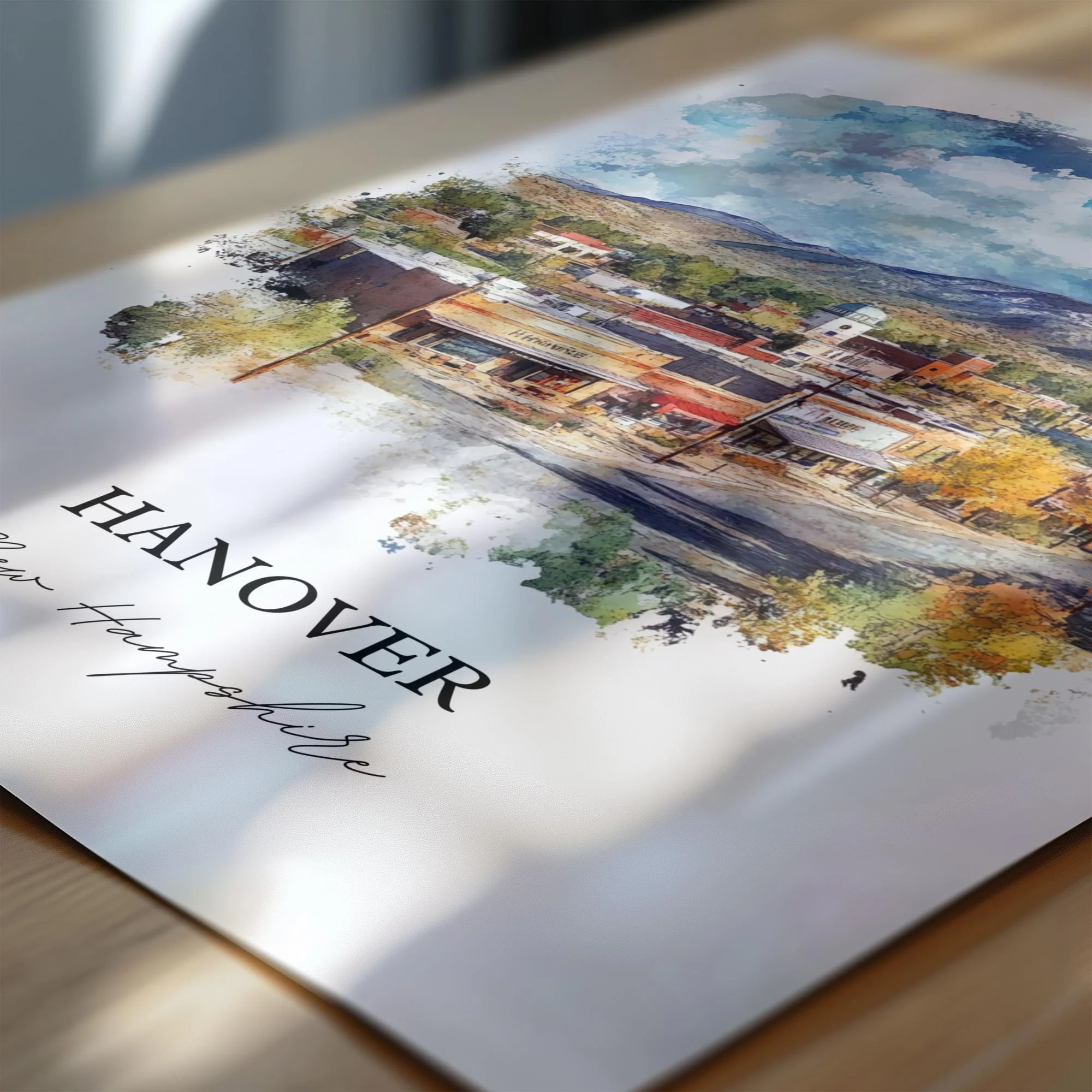 Hanover, USA – Watercolor Art Print Grafton County, New Hampshire - Image 2