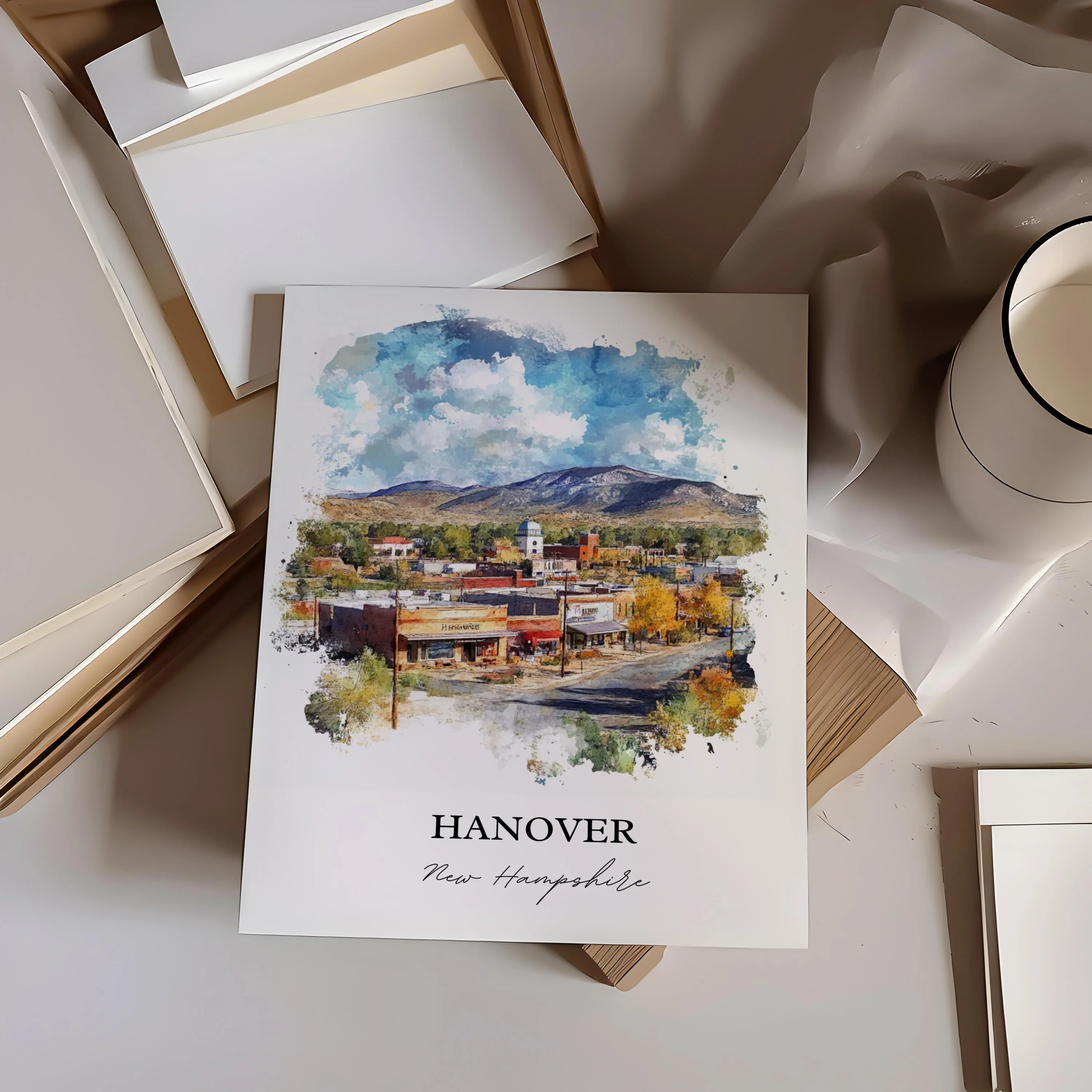Hanover, USA – Watercolor Art Print Grafton County, New Hampshire - Image 4