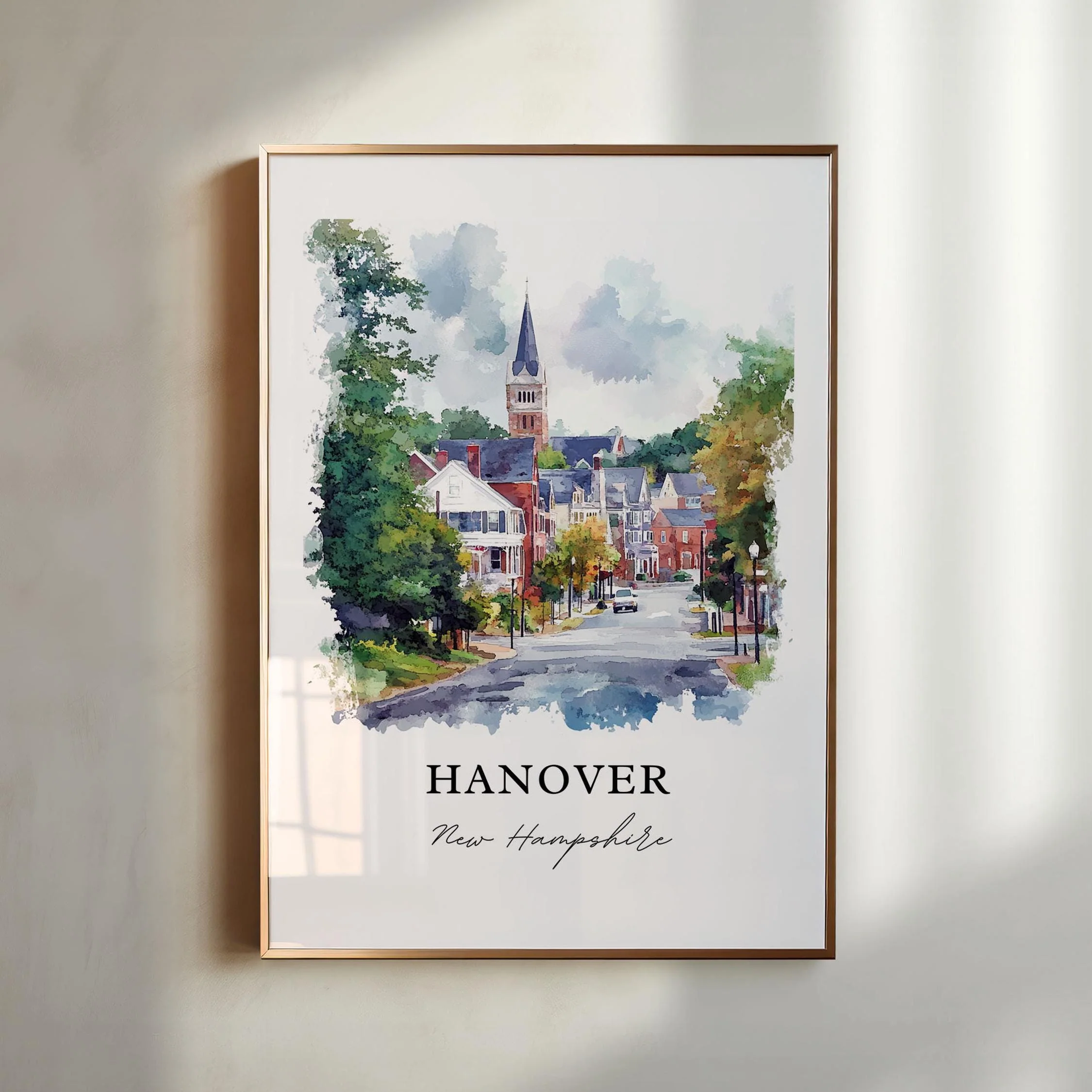 Hanover, New Hampshire, USA – Watercolor Art Print
