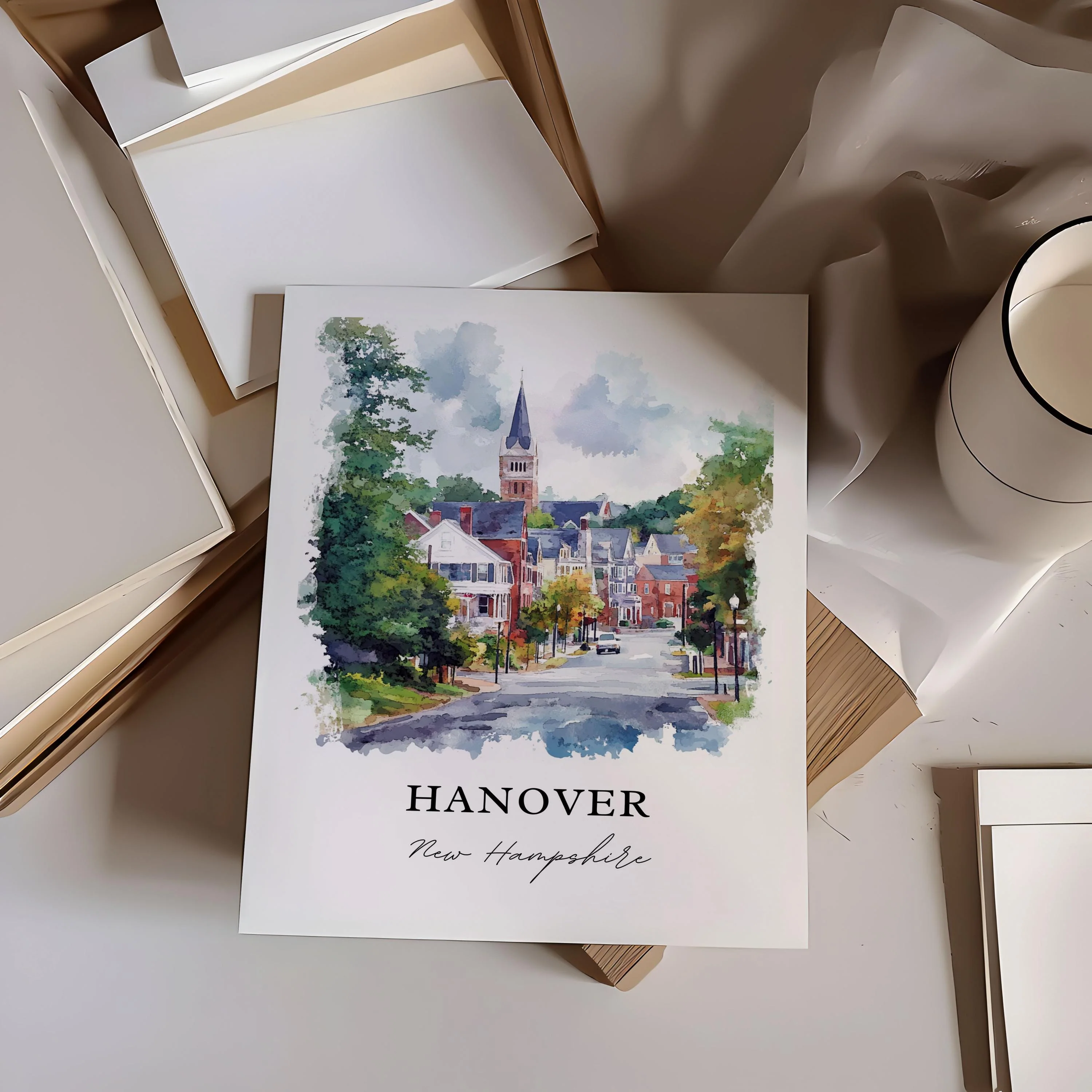 Hanover, New Hampshire, USA – Watercolor Art Print - Image 3