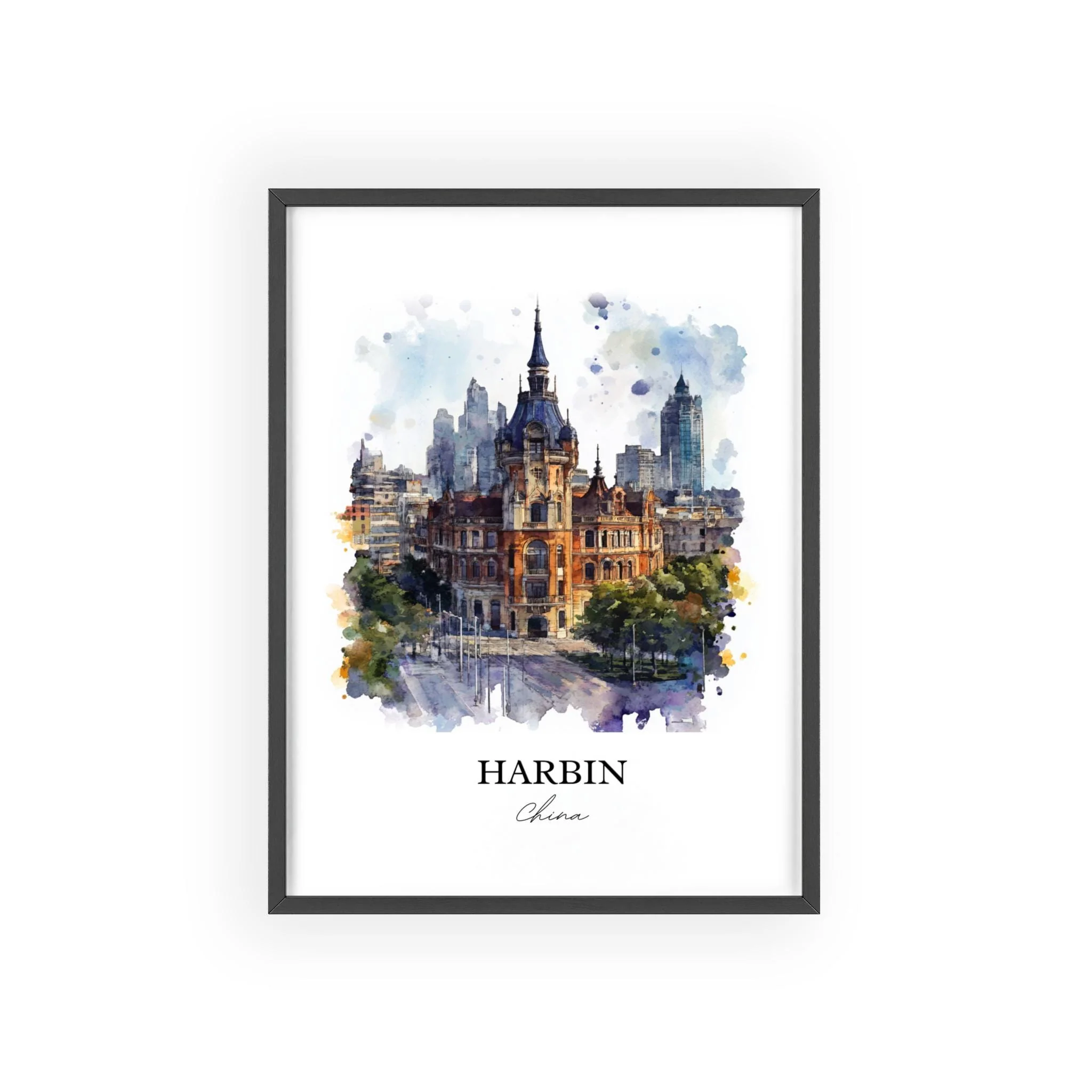 Harbin, China – Watercolor Art Print - Image 7
