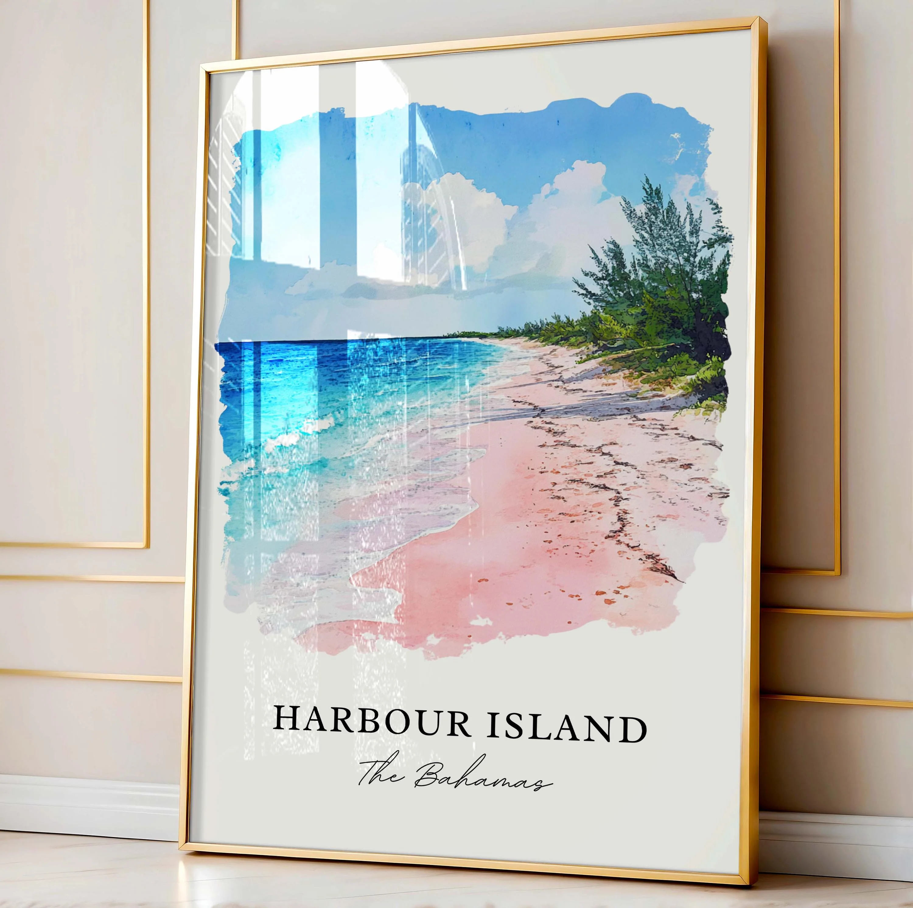 Harbour Island, Bahamas – Watercolor Art Print - Image 4