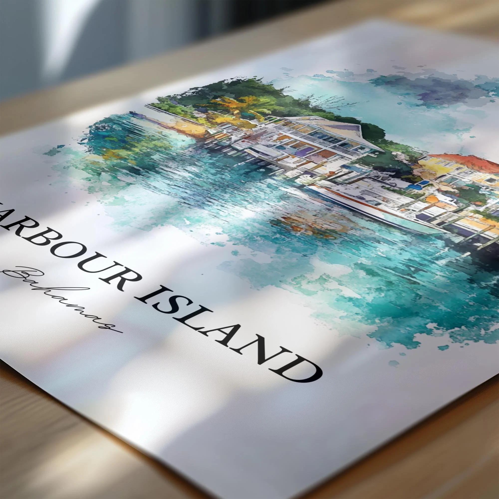 Harbour Island, Bahamas – Watercolor Art Print - Image 2