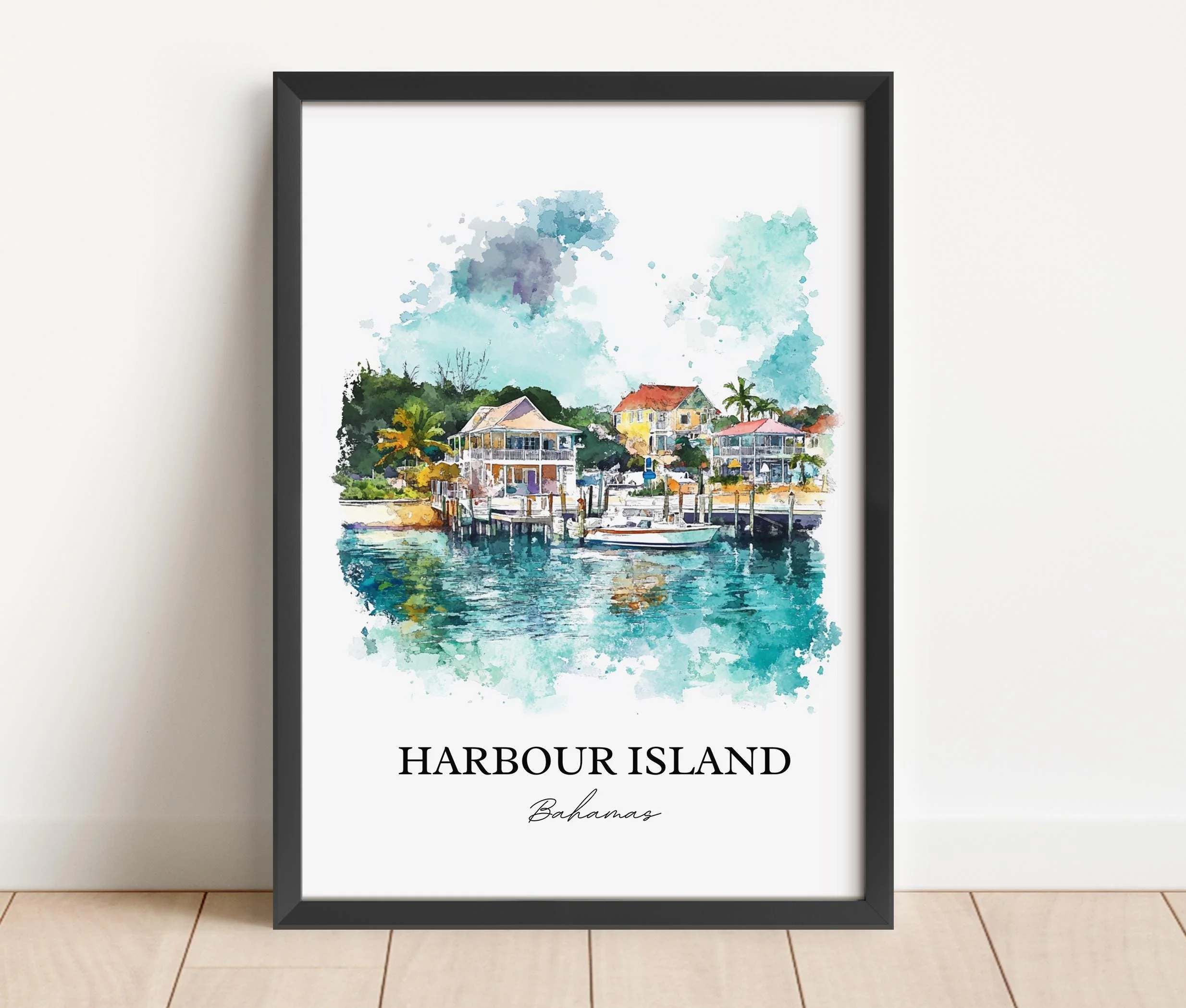 Harbour Island, Bahamas – Watercolor Art Print - Image 6
