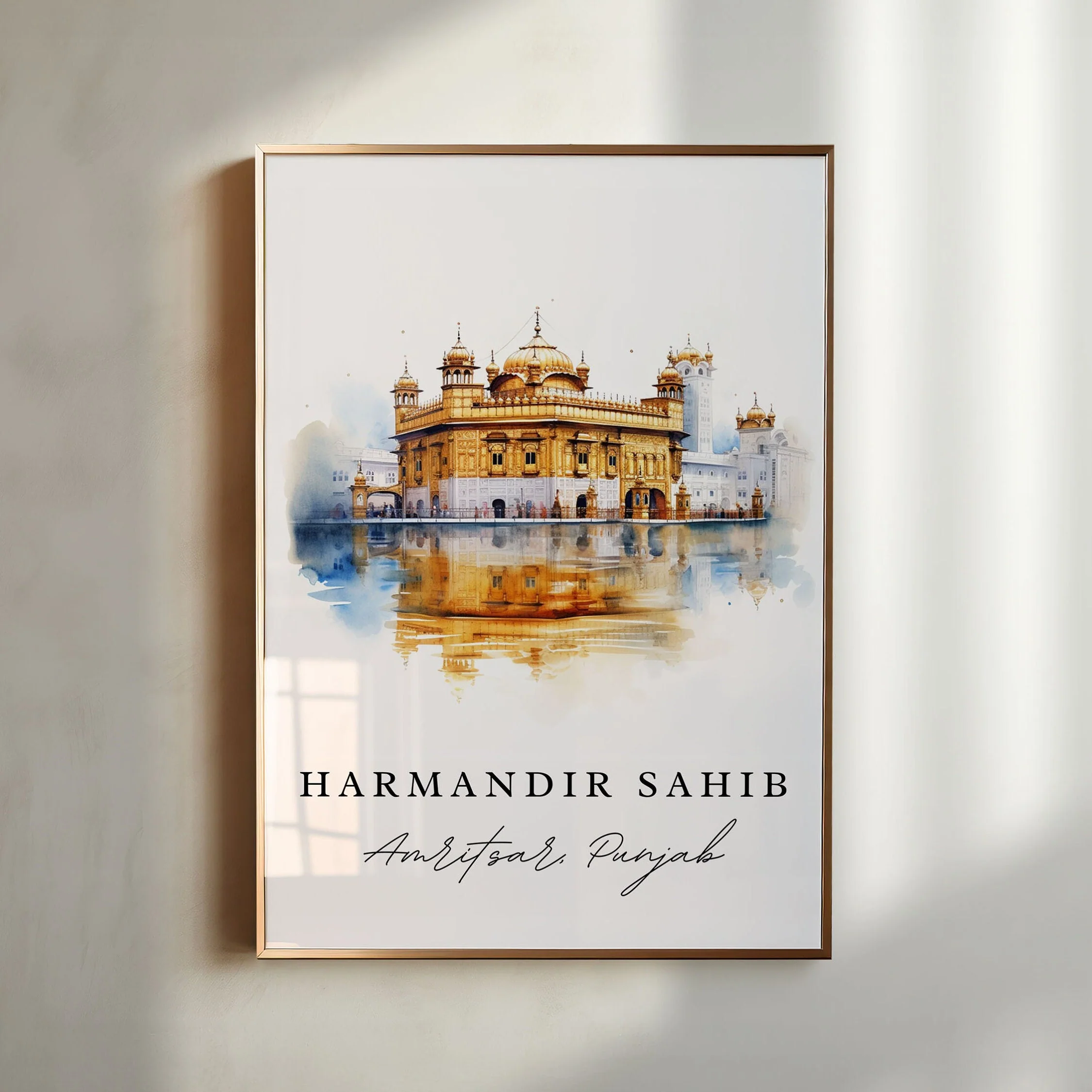 Amritsar, India – Watercolor Art Print of Harmandir Sahib