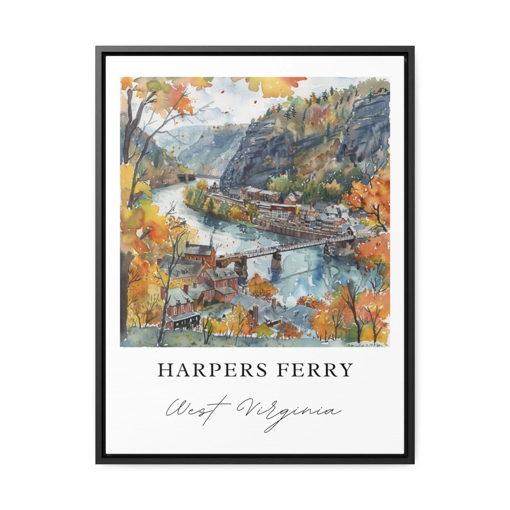 Harpers Ferry, WV, USA – Watercolor Art Print - Image 5