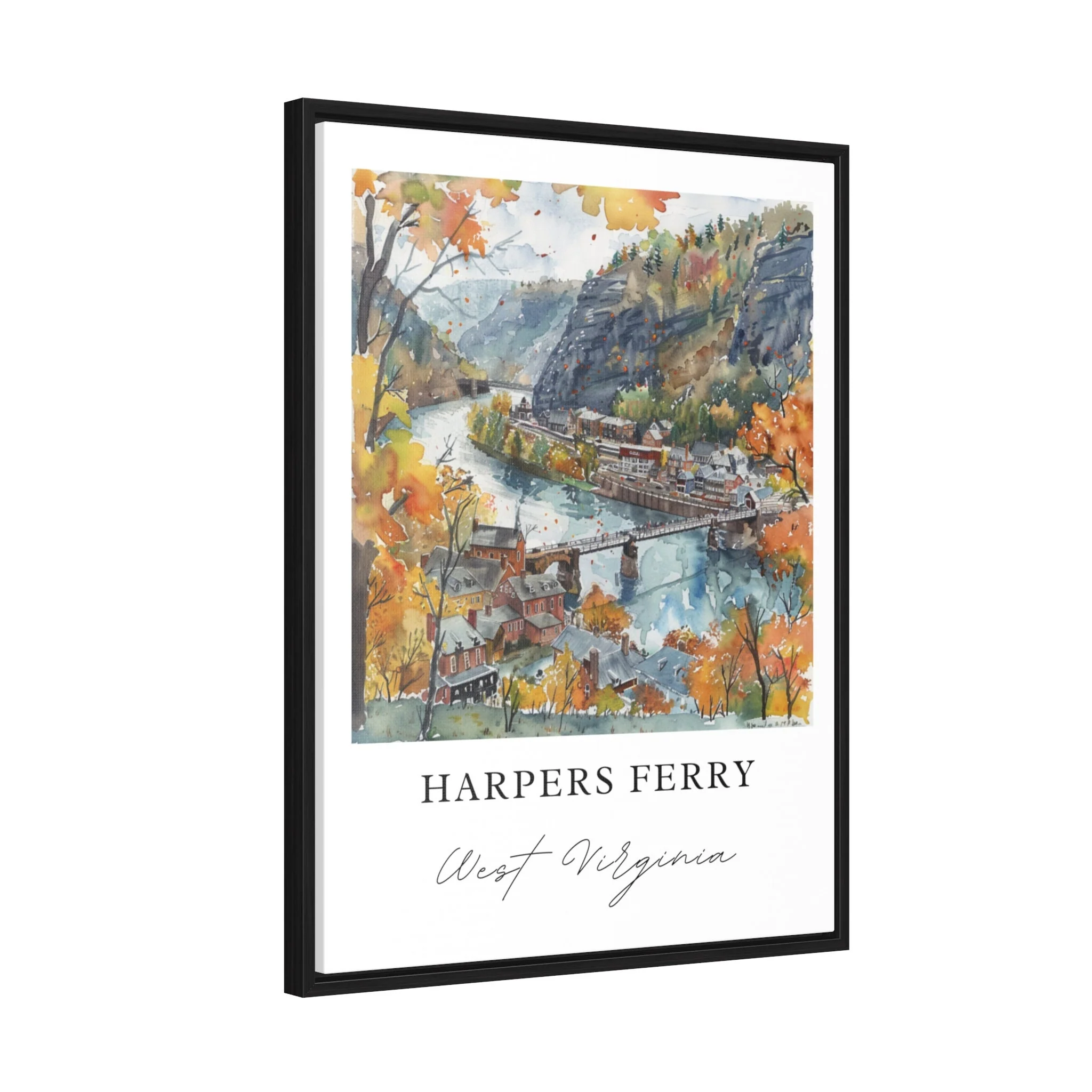 Harpers Ferry, WV, USA – Watercolor Art Print - Image 6