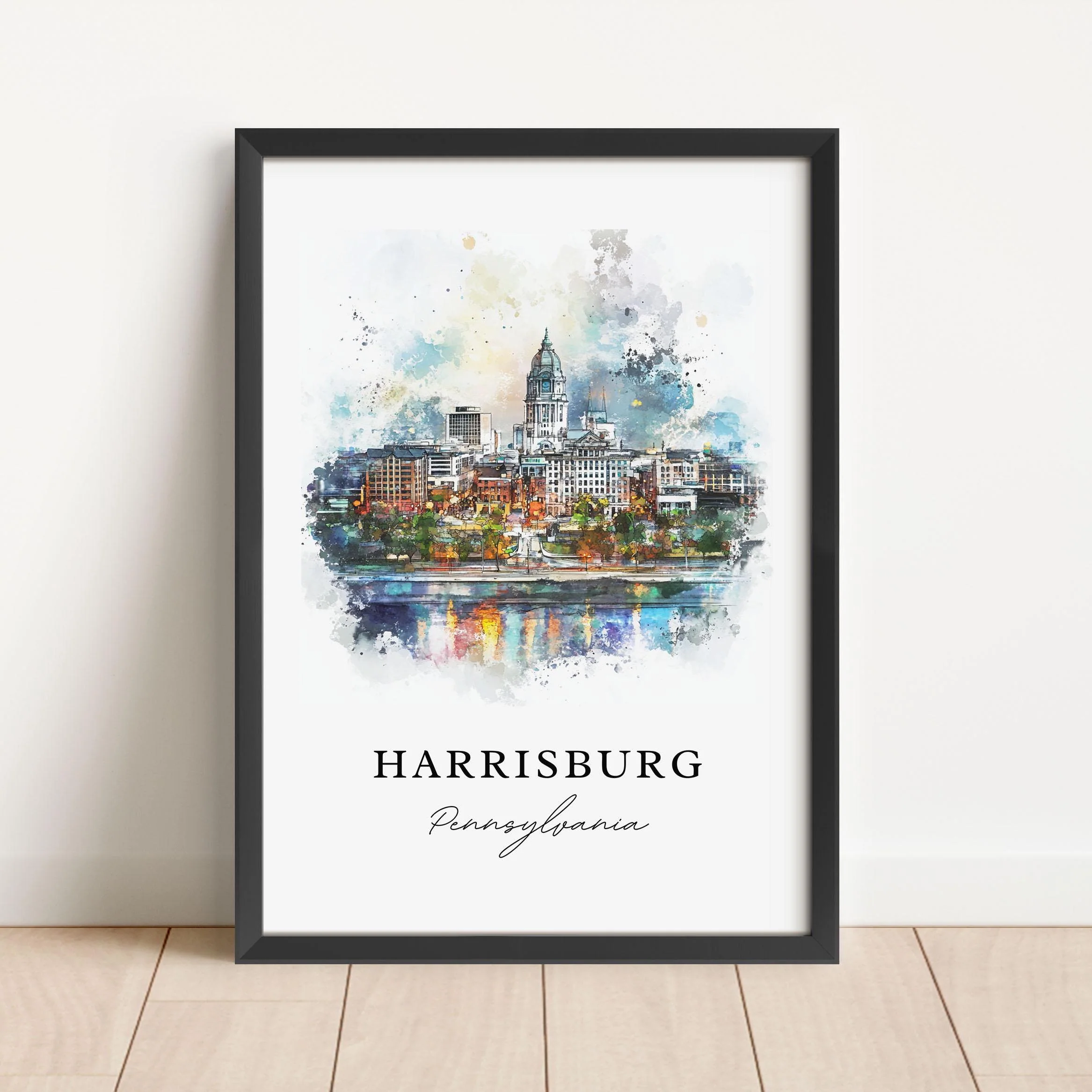 Harrisburg, United States – Watercolor Art Print