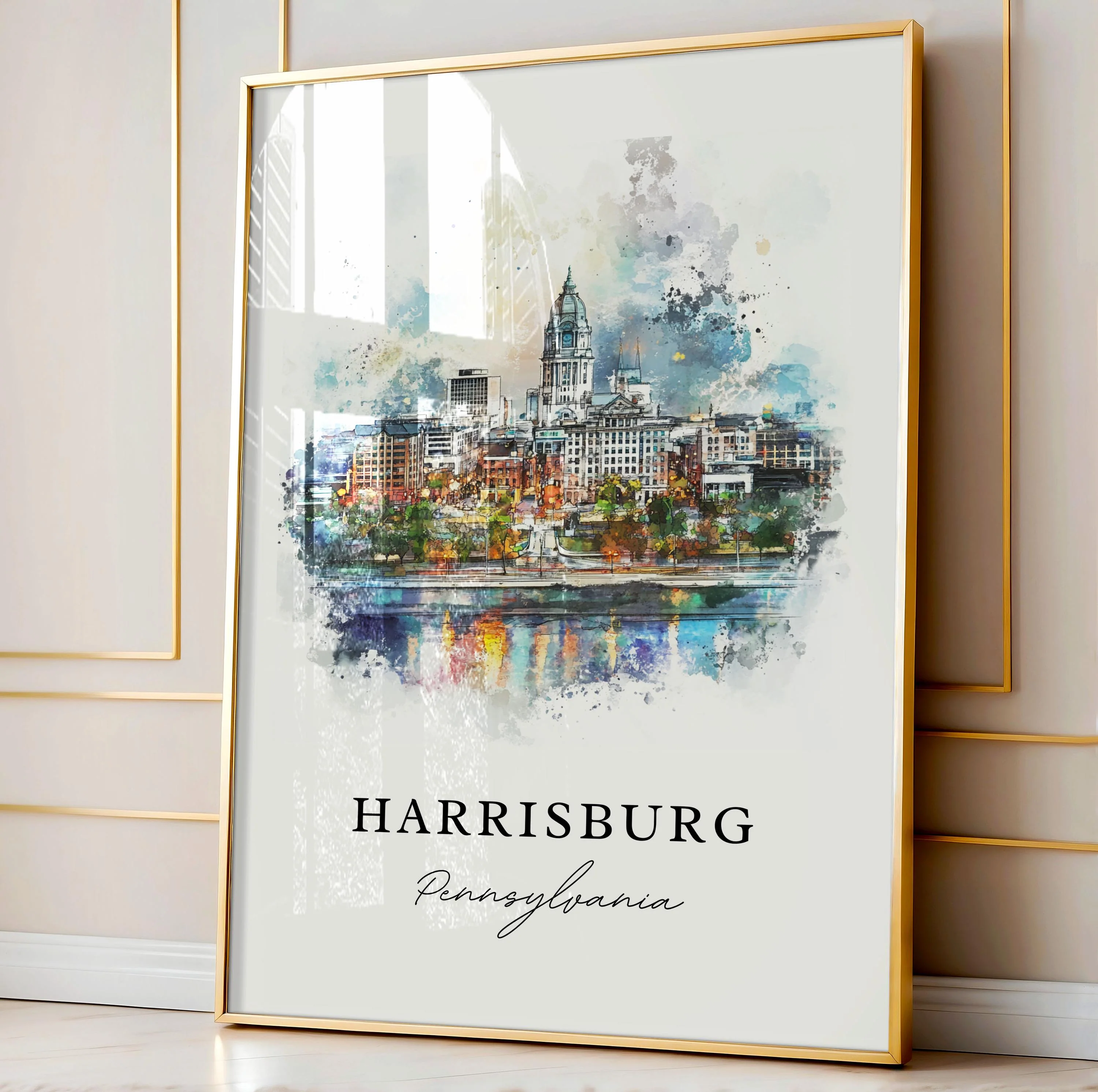 Harrisburg, United States – Watercolor Art Print - Image 4