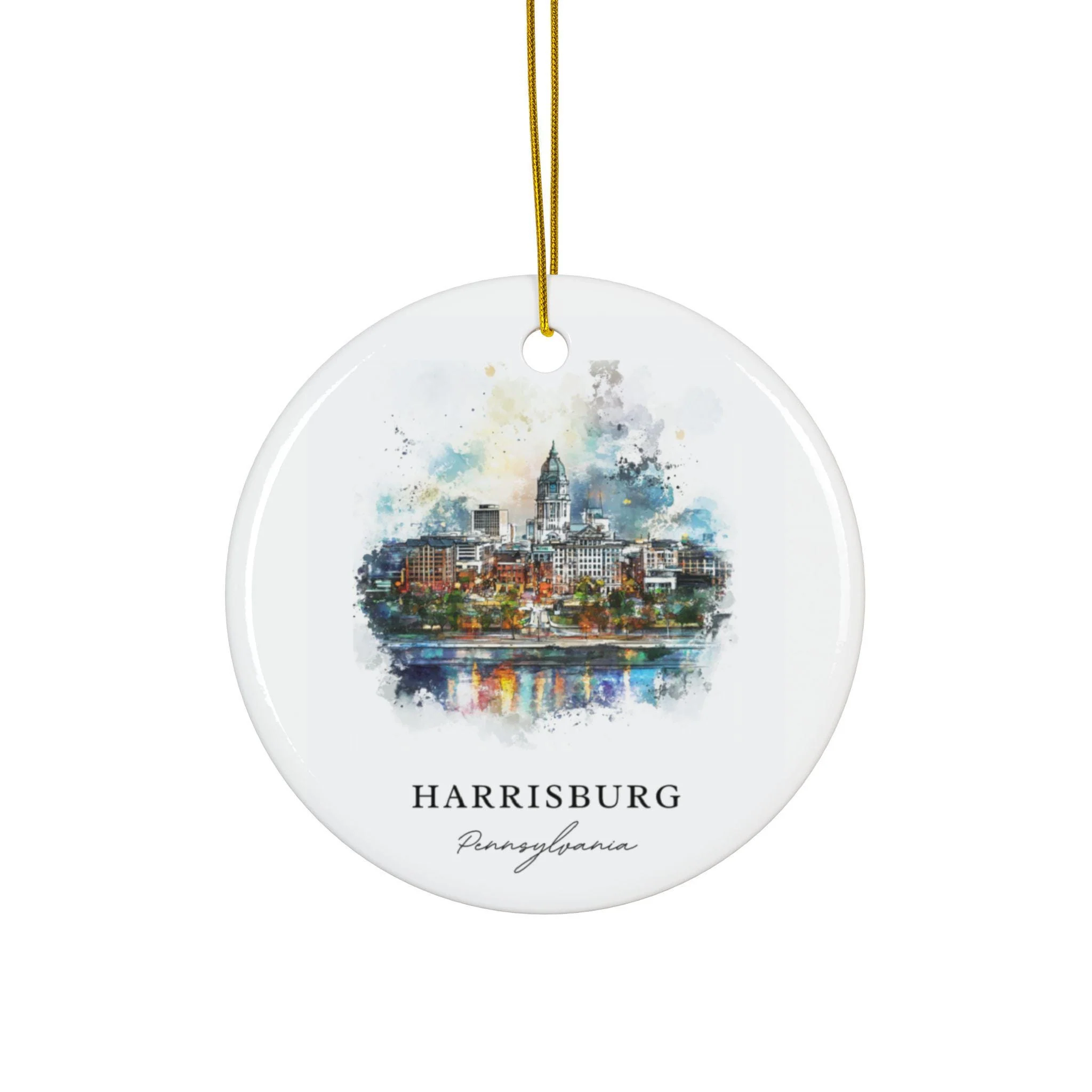 Harrisburg PA Ornament: Unique Harrisburg Souvenir, Harrisburg PA Decor, and Authentic Harrisburg Pennsylvania Gift