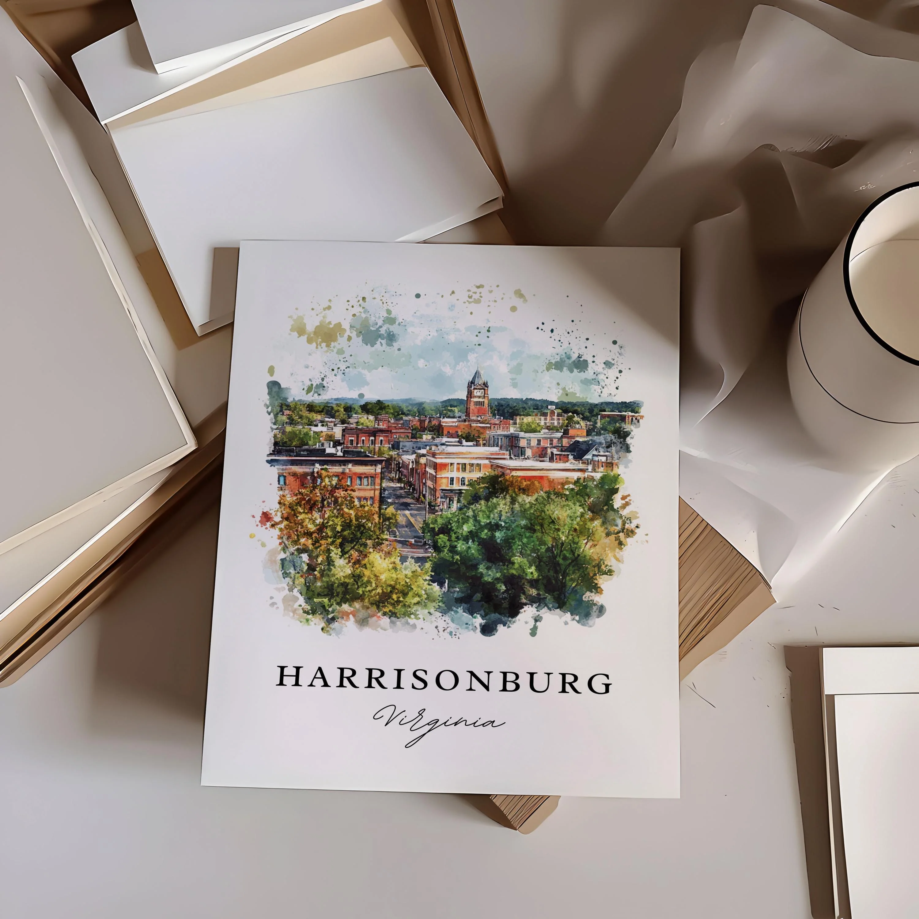 Harrisonburg, USA – Watercolor Art Print - Image 2