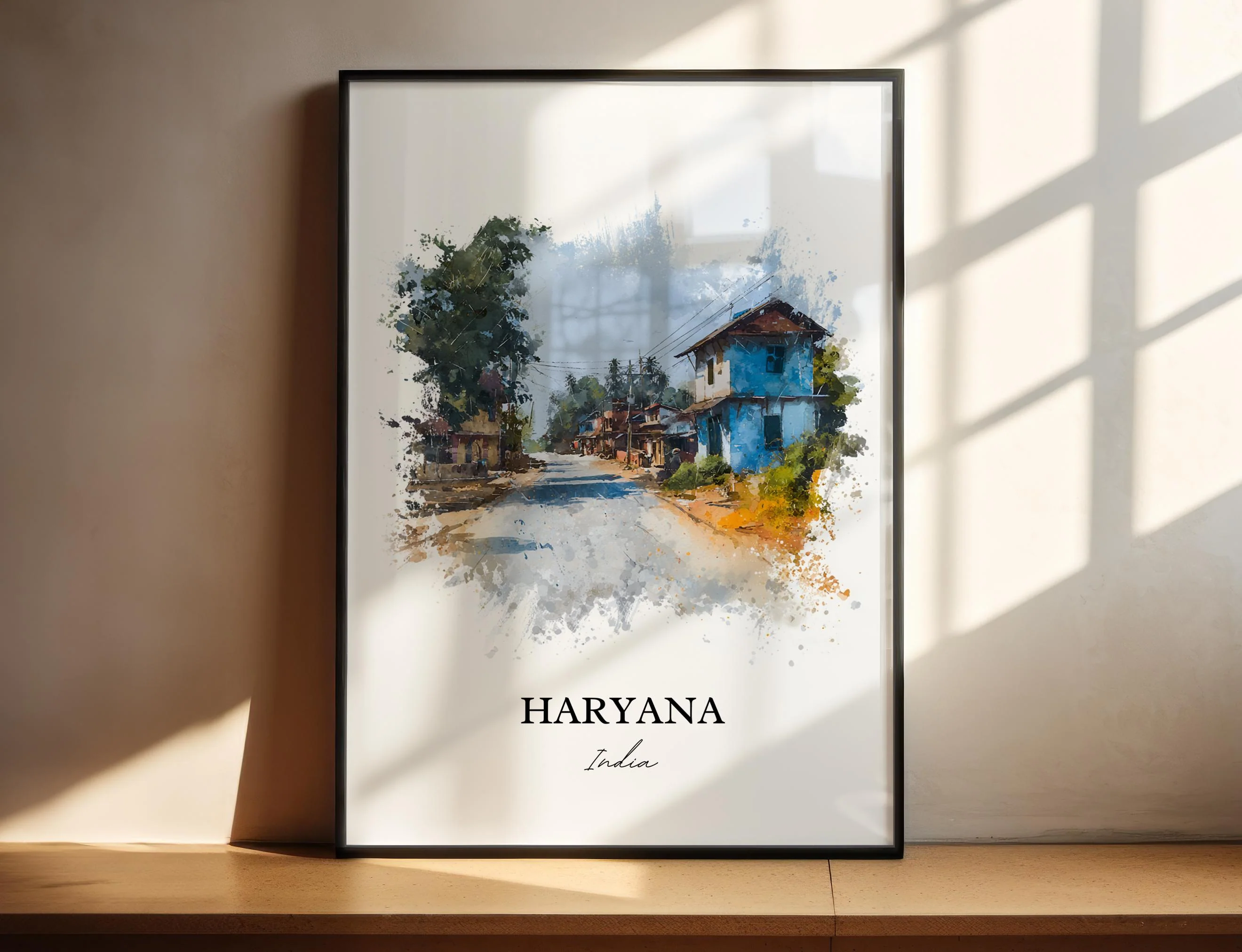 Haryana, India – Watercolor Art Print