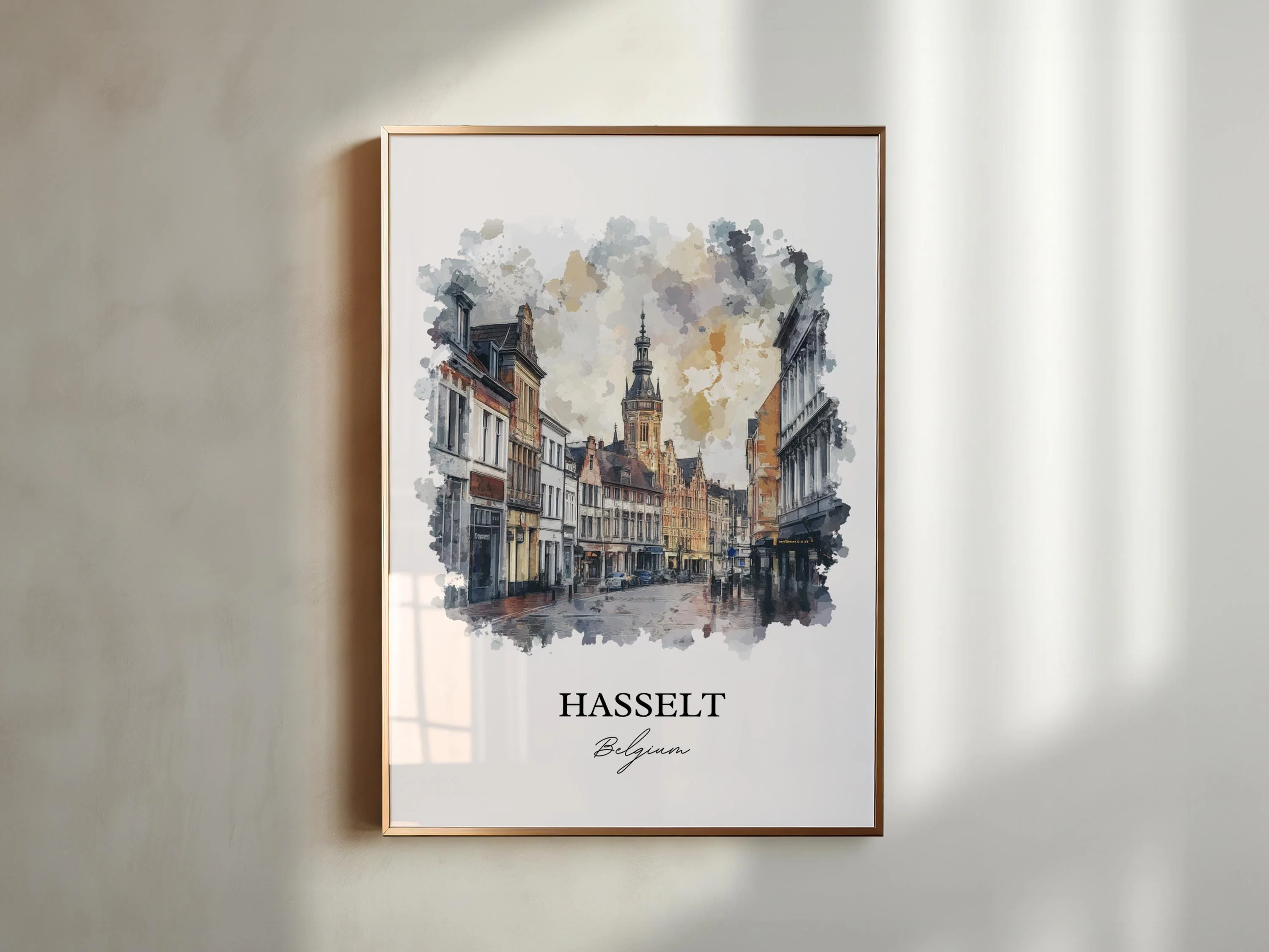 Hasselt, Belgium – Watercolor Art Print - Image 3