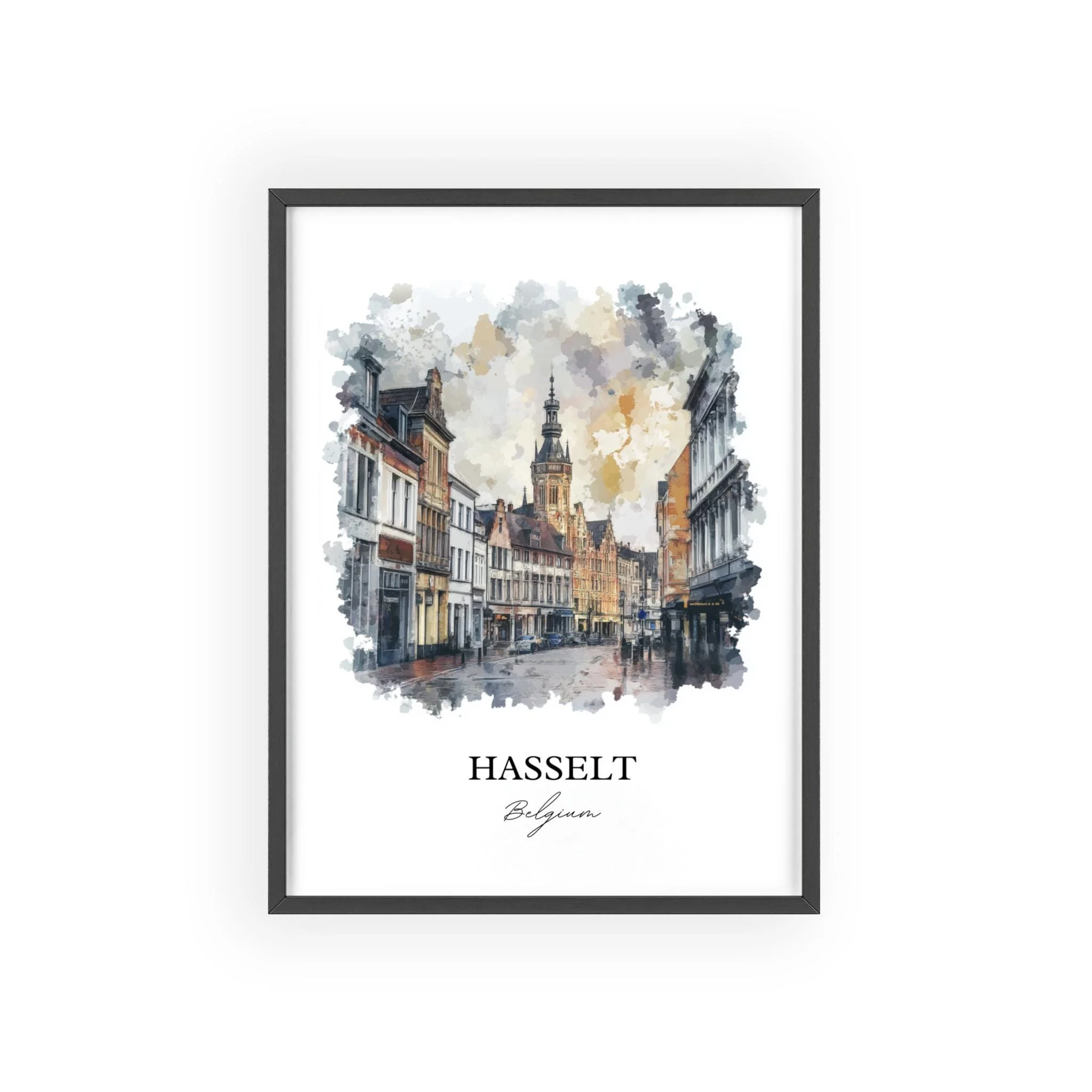 Hasselt, Belgium – Watercolor Art Print - Image 7