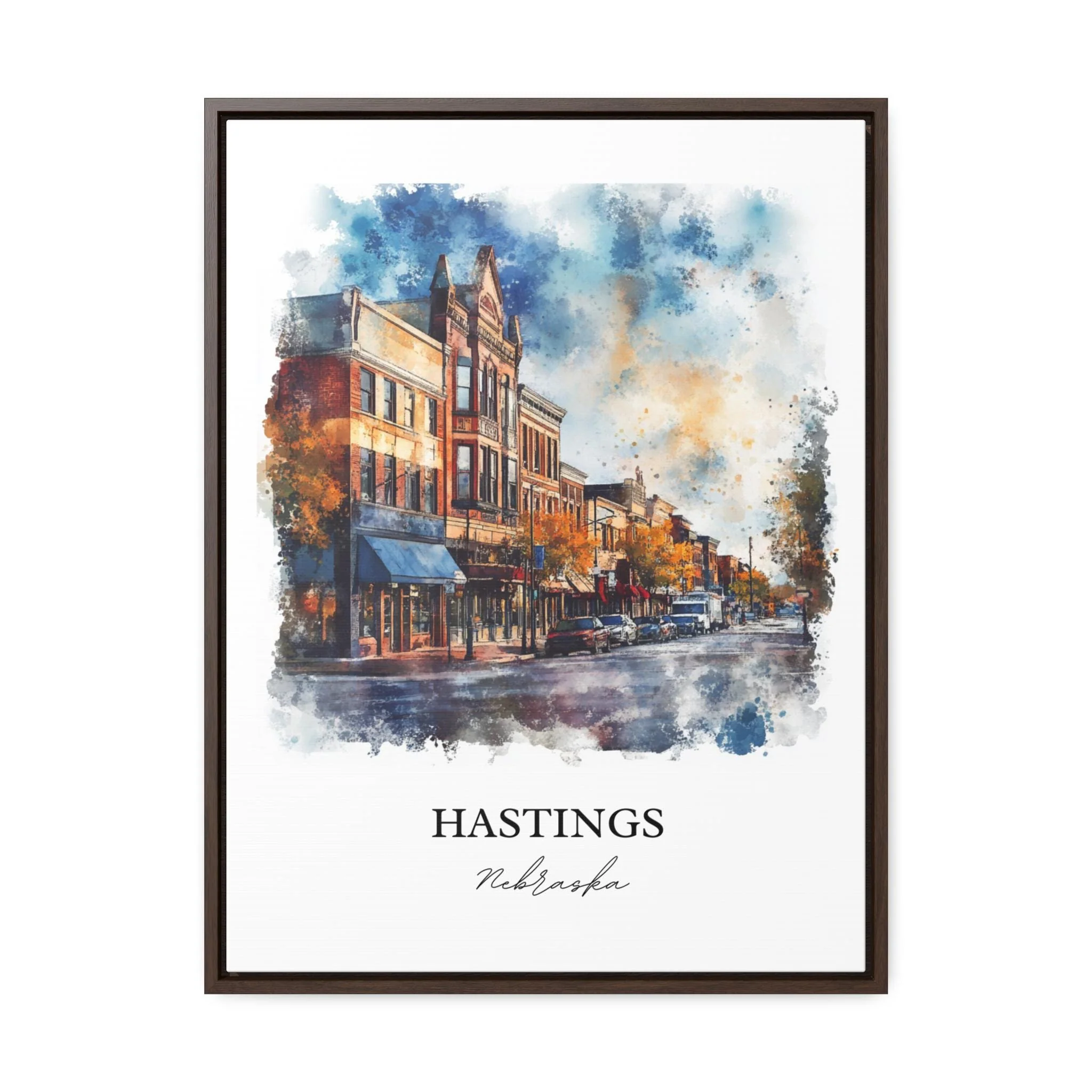 Hastings, Nebraska, USA – Watercolor Art Print - Image 7