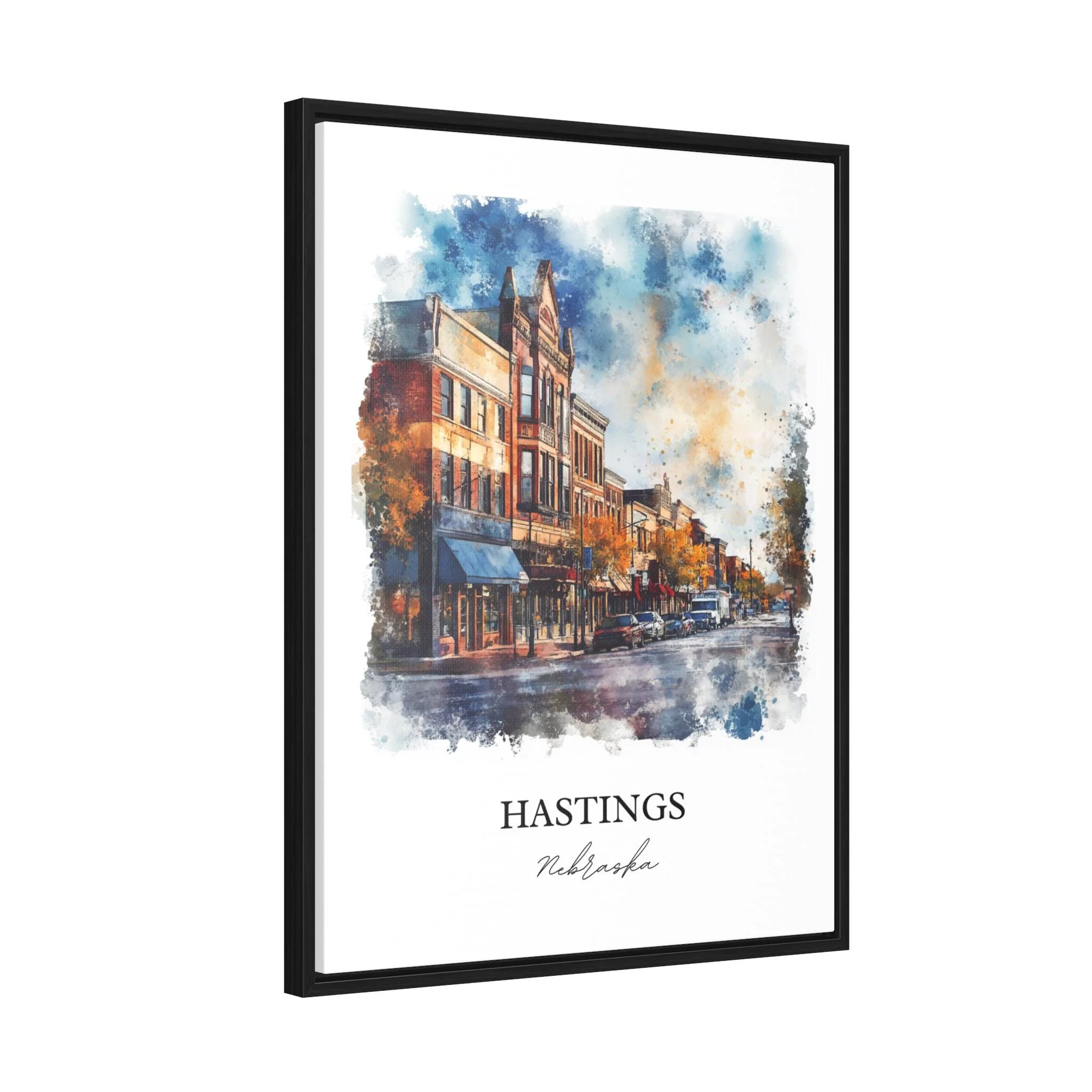 Hastings, Nebraska, USA – Watercolor Art Print - Image 8