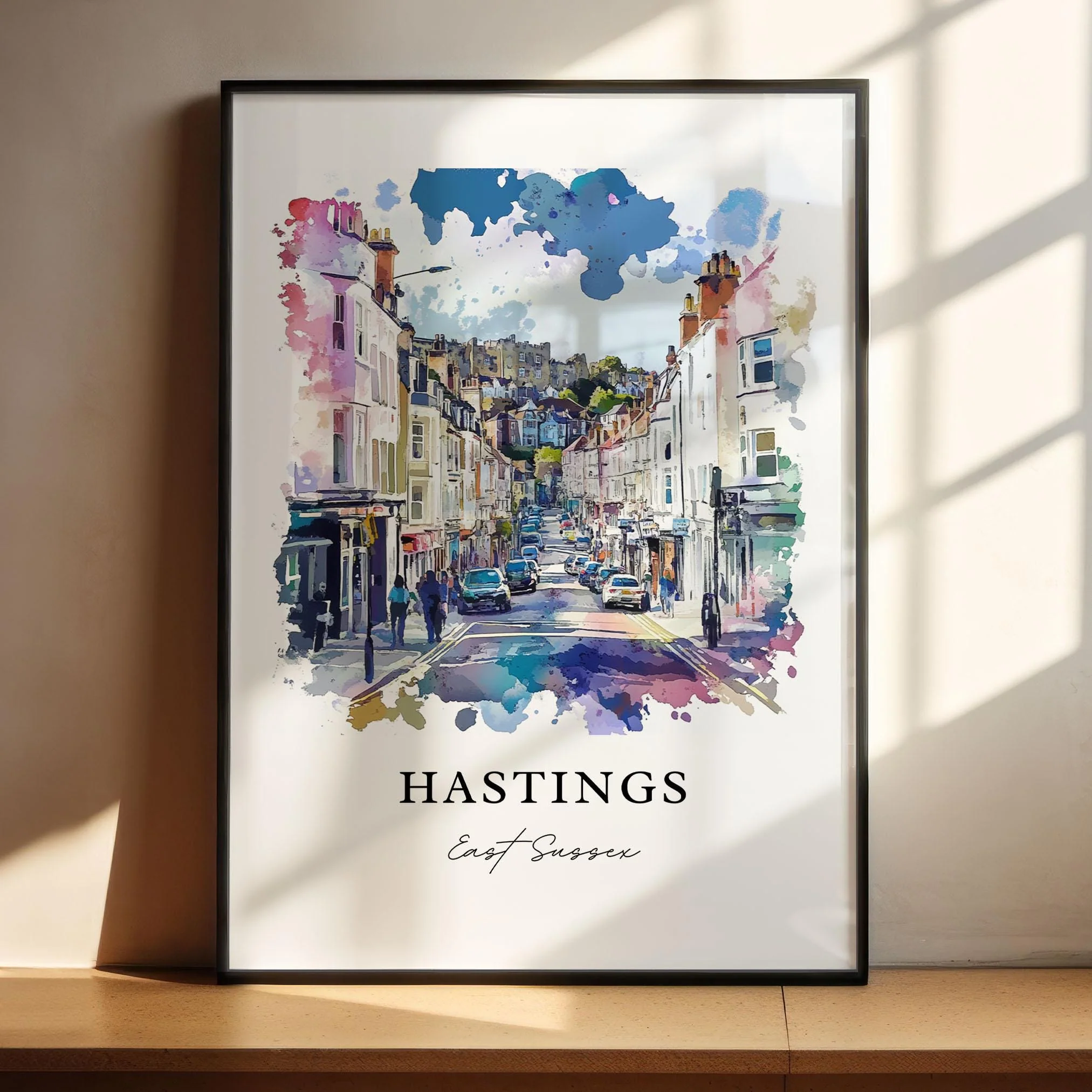 Hastings, UK – East Sussex Watercolor Art Print - Image 2