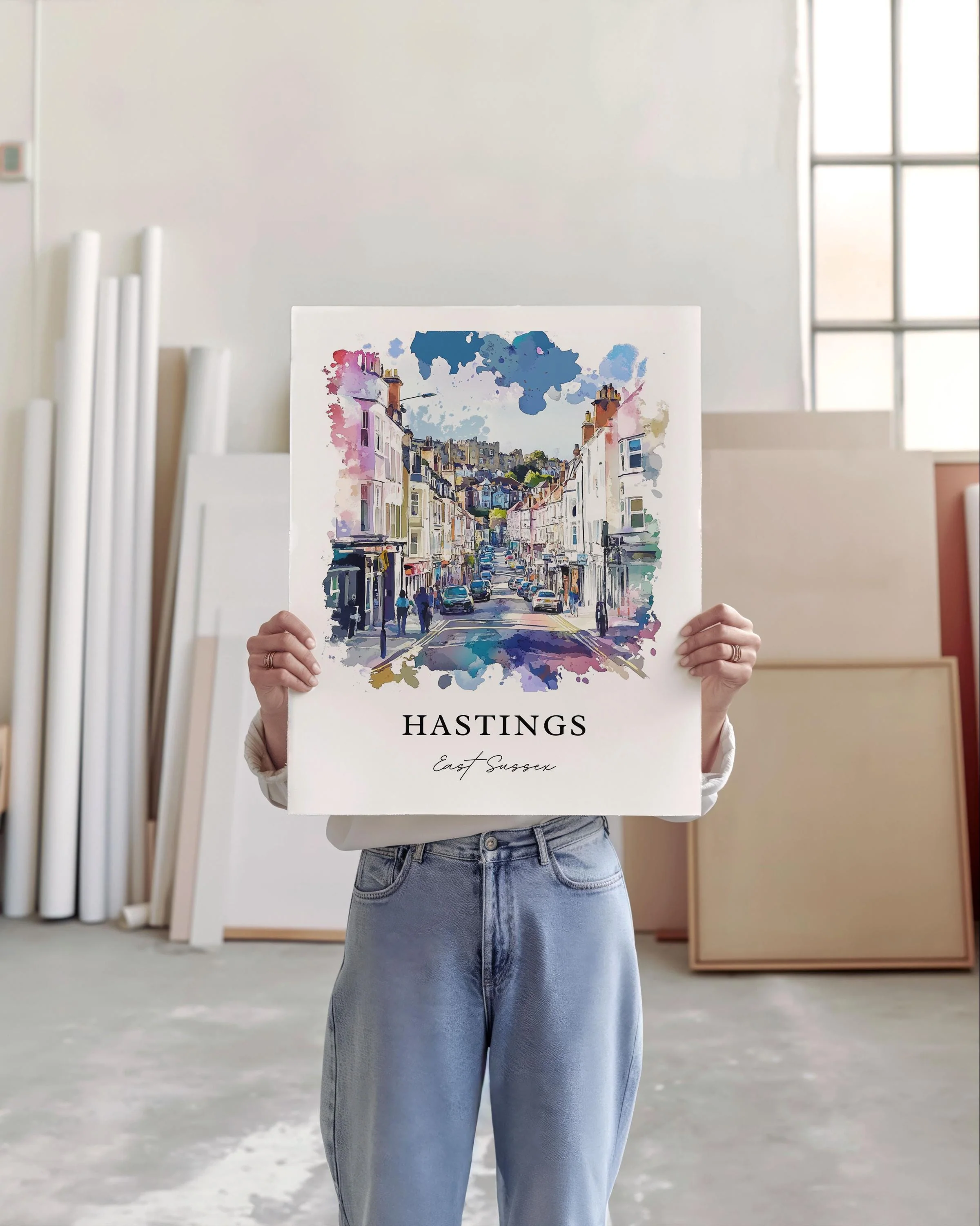 Hastings, UK – East Sussex Watercolor Art Print - Image 5