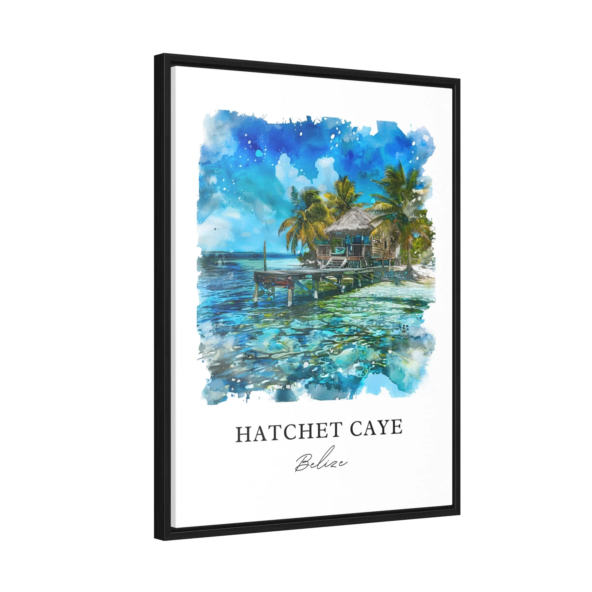 Hatchet Caye, Belize – Watercolor Art Print - Image 6