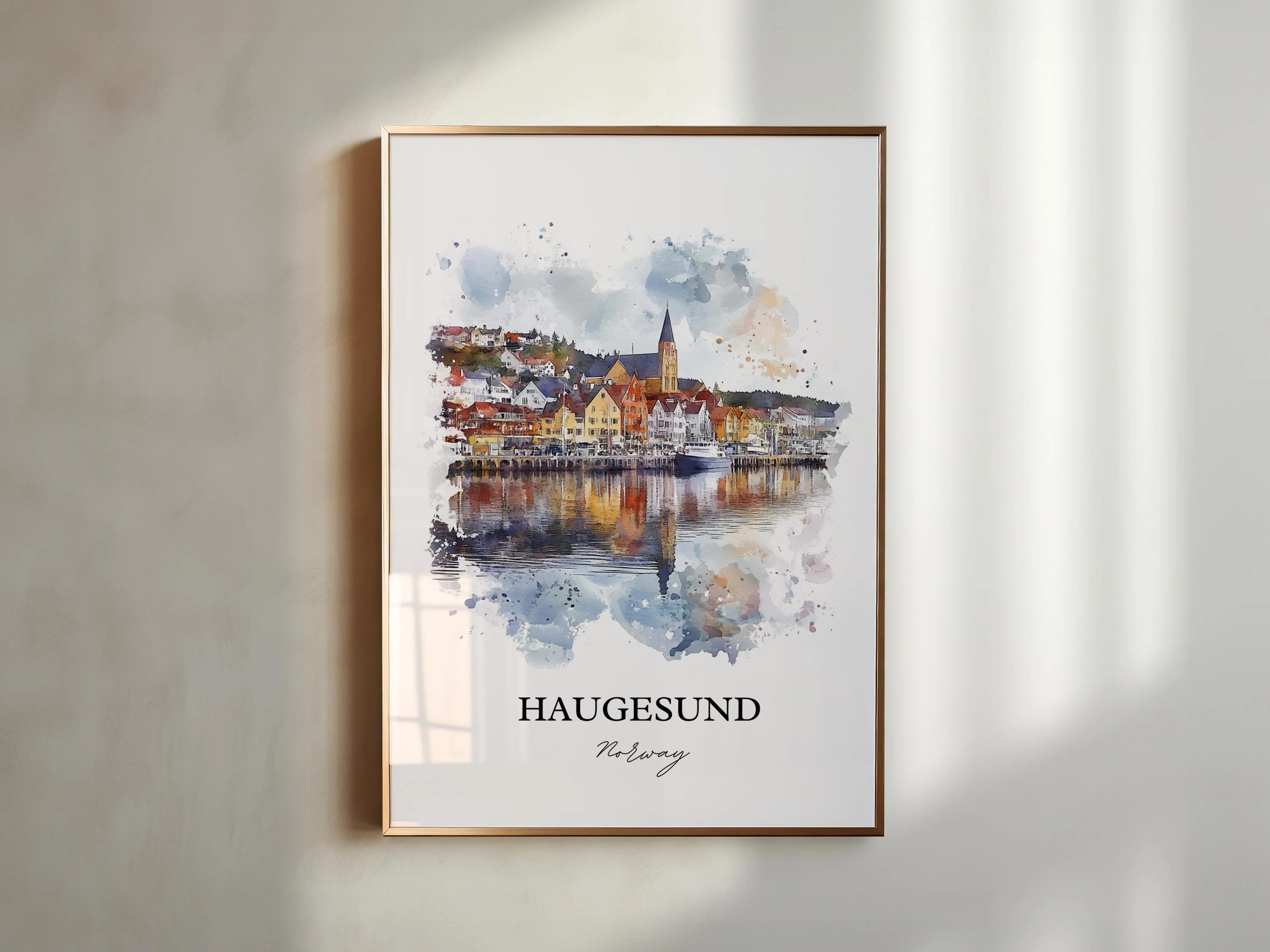 Haugesund, Norway – Watercolor Art Print - Image 6