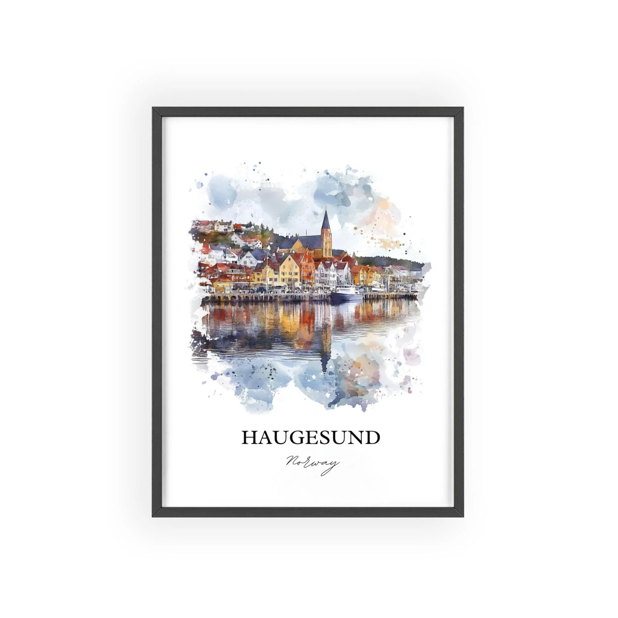Haugesund, Norway – Watercolor Art Print - Image 7