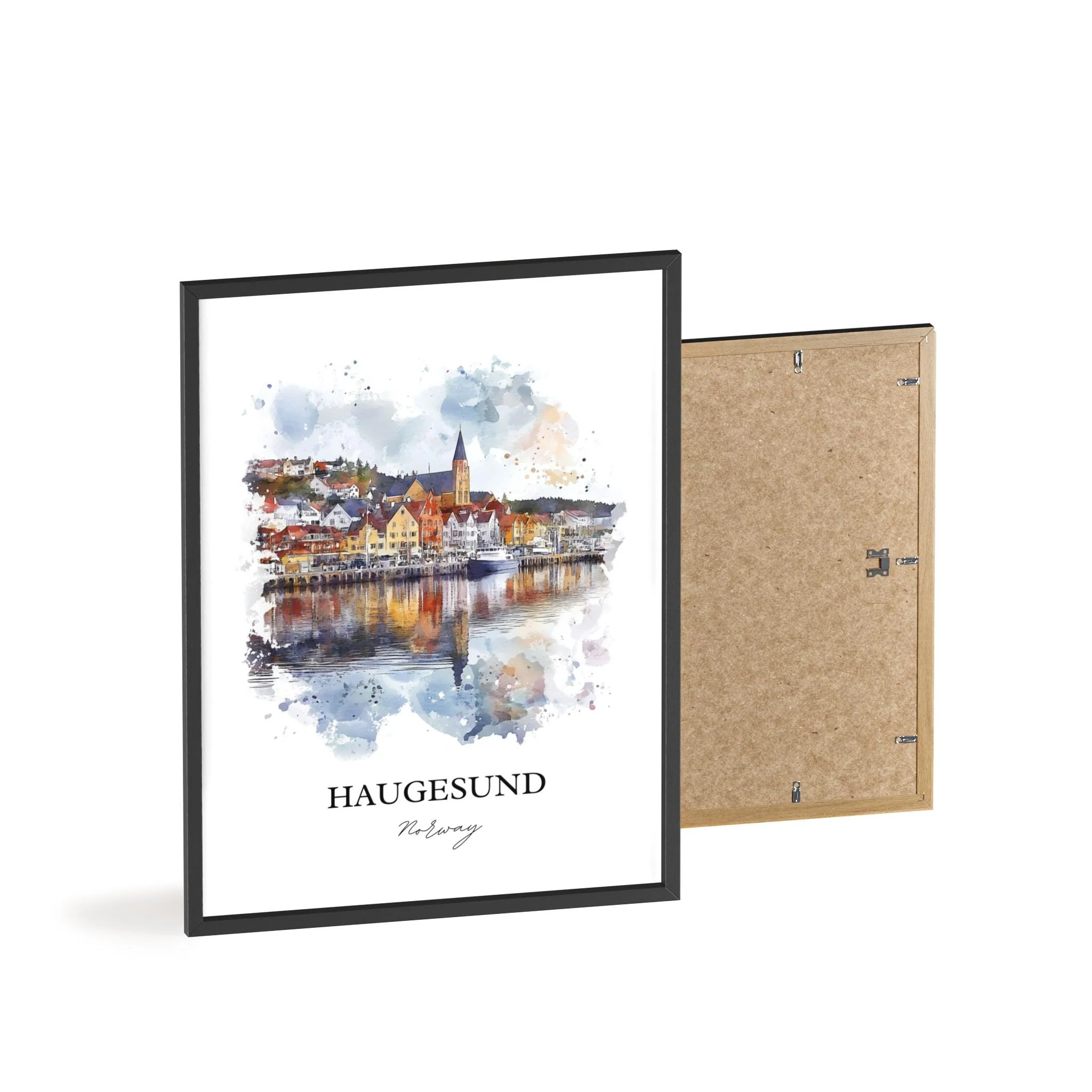 Haugesund, Norway – Watercolor Art Print - Image 8