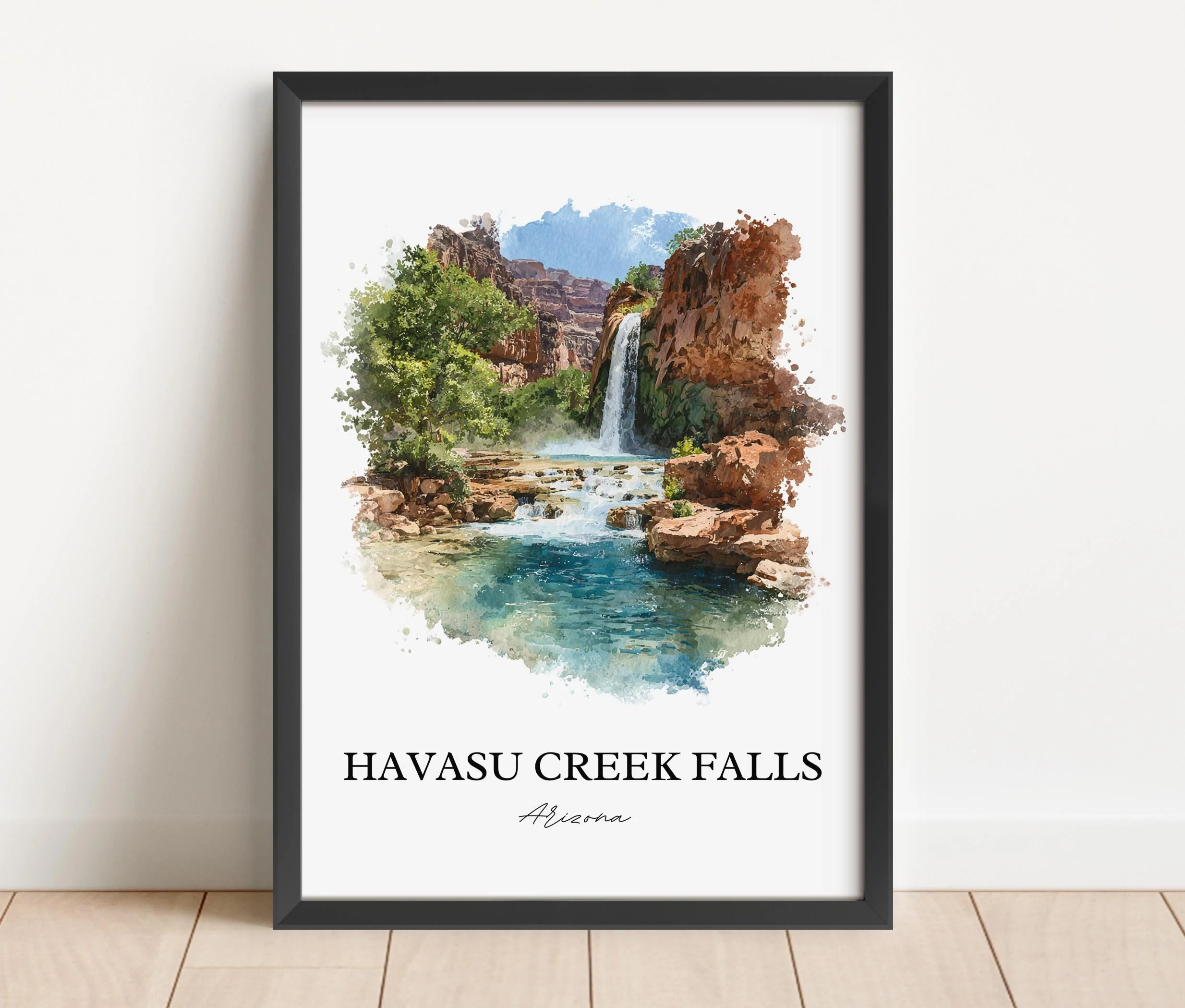 Havasu Creek Falls, USA – Watercolor Art Print - Image 4