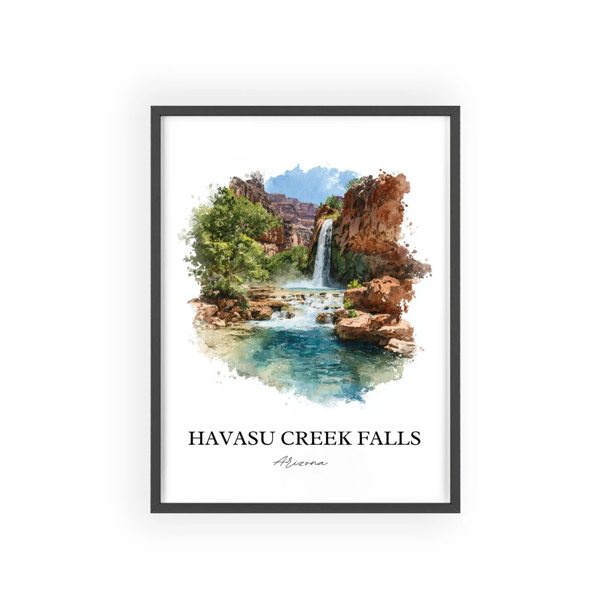 Havasu Creek Falls, USA – Watercolor Art Print - Image 7