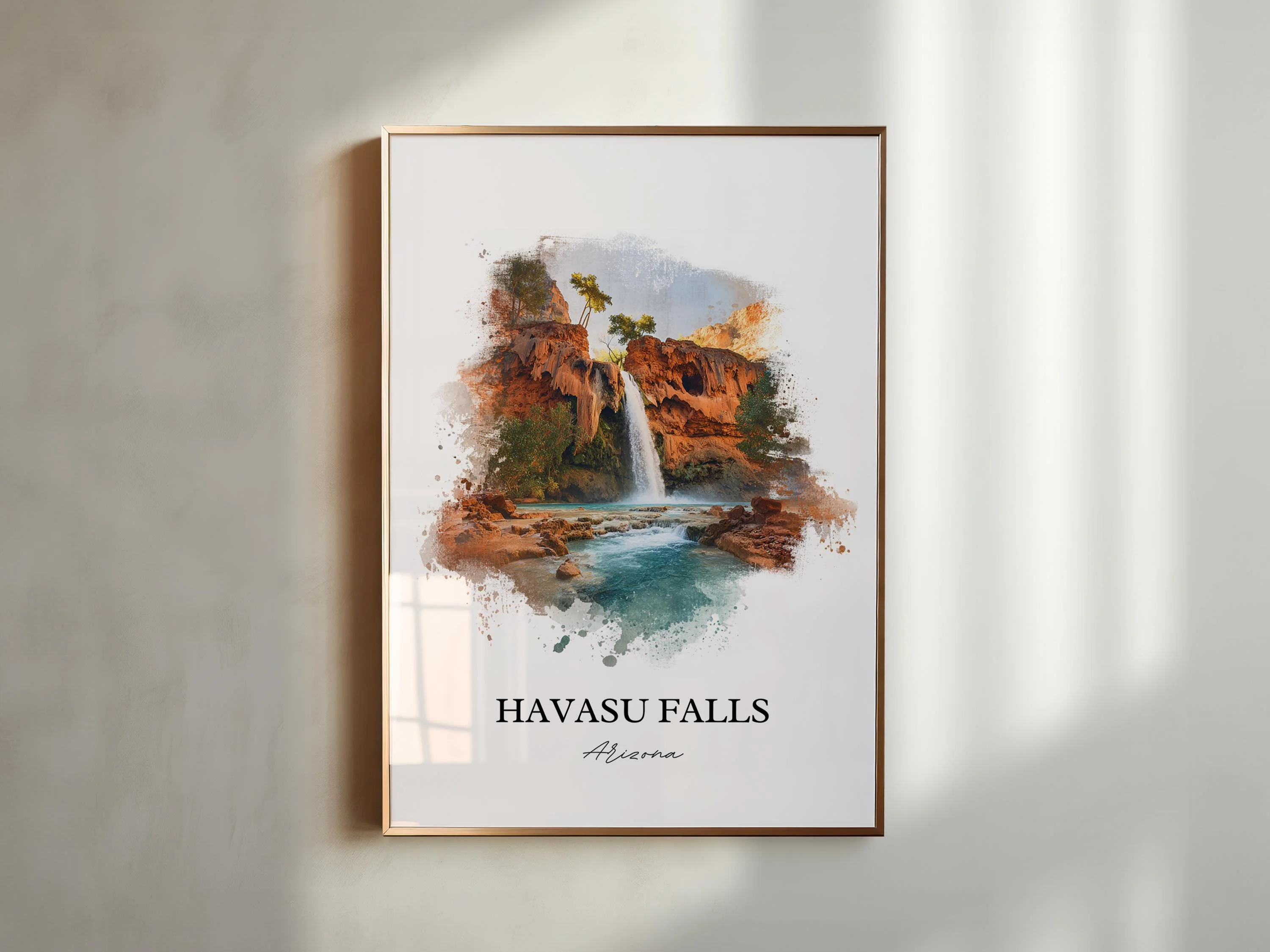 Havasu Falls, USA – Watercolor Art Print - Image 3