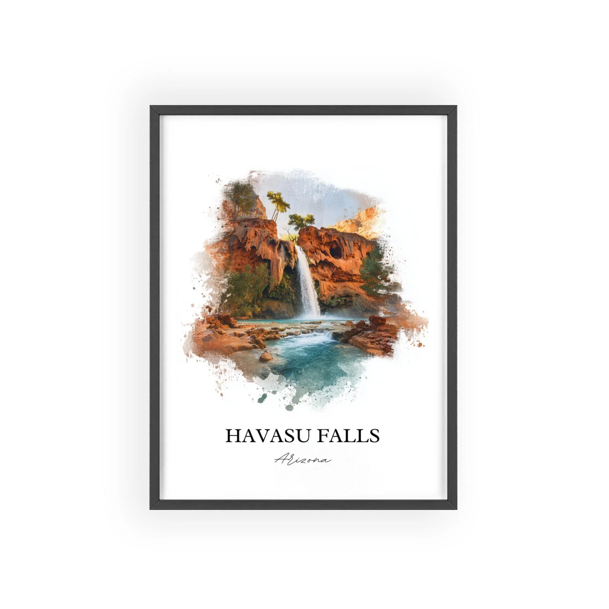 Havasu Falls, USA – Watercolor Art Print - Image 7