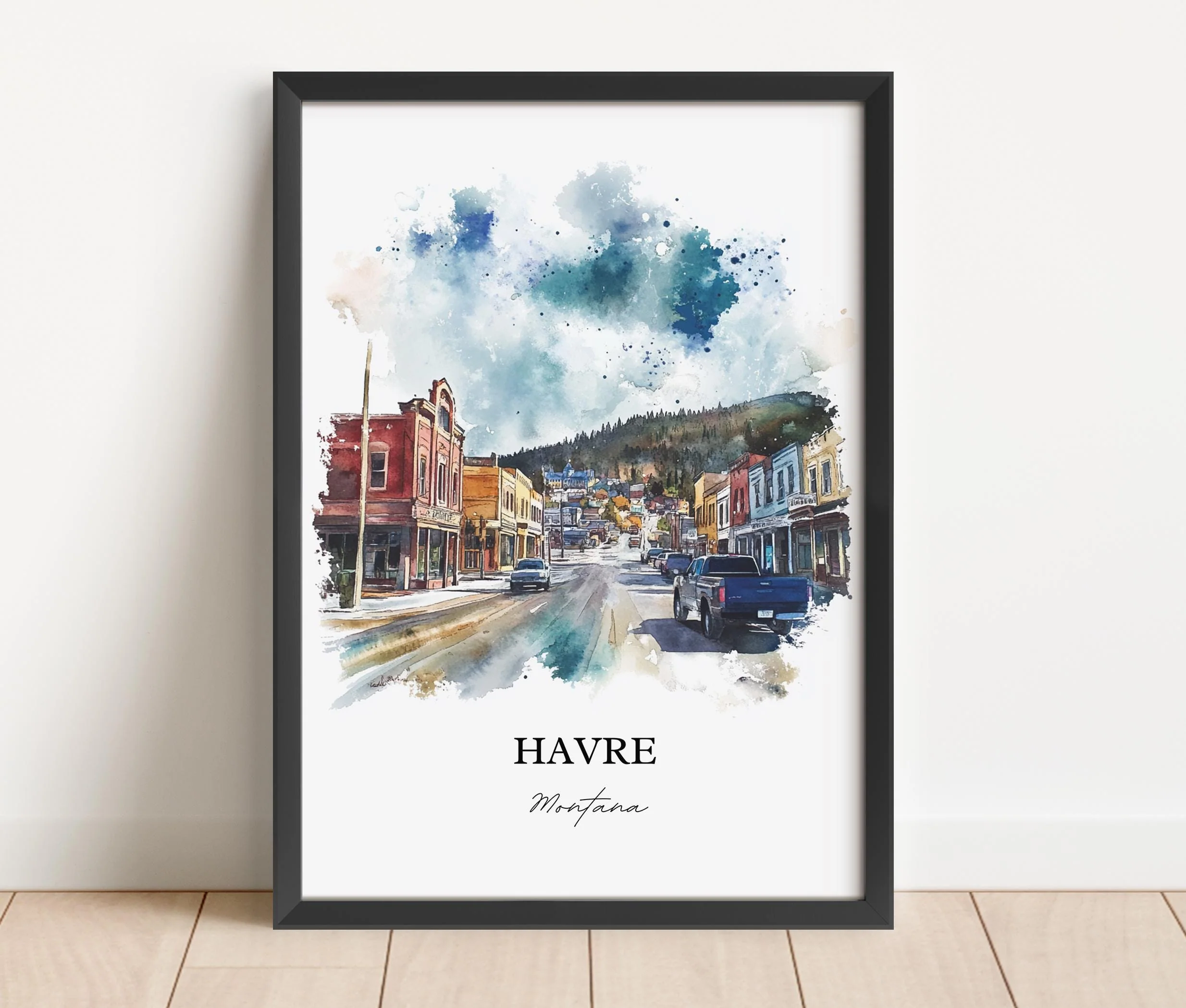 Havre, Montana, USA – Watercolor Art Print - Image 2
