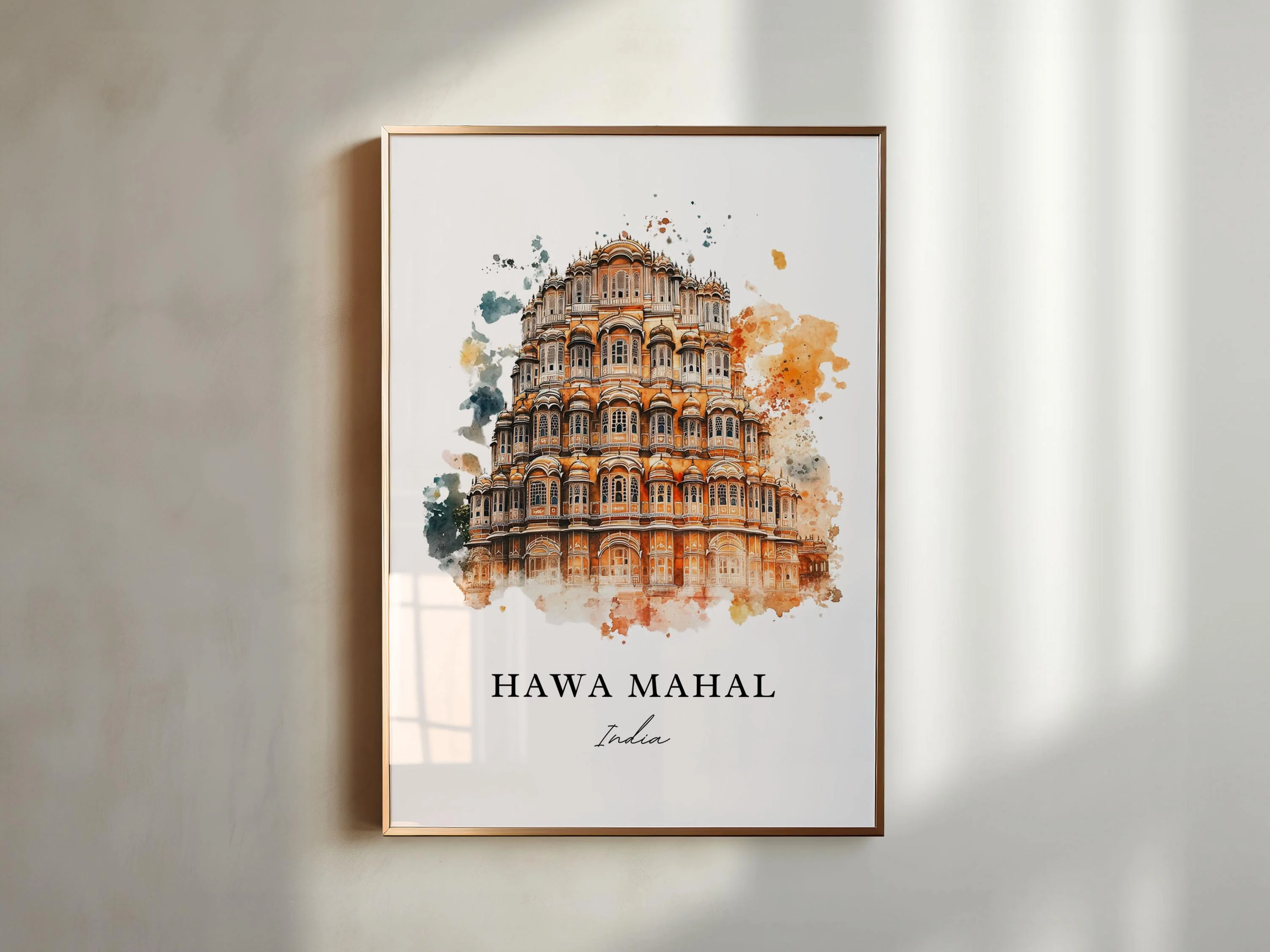 Hawa Mahal, Jaipur India – Watercolor Art Print - Image 3
