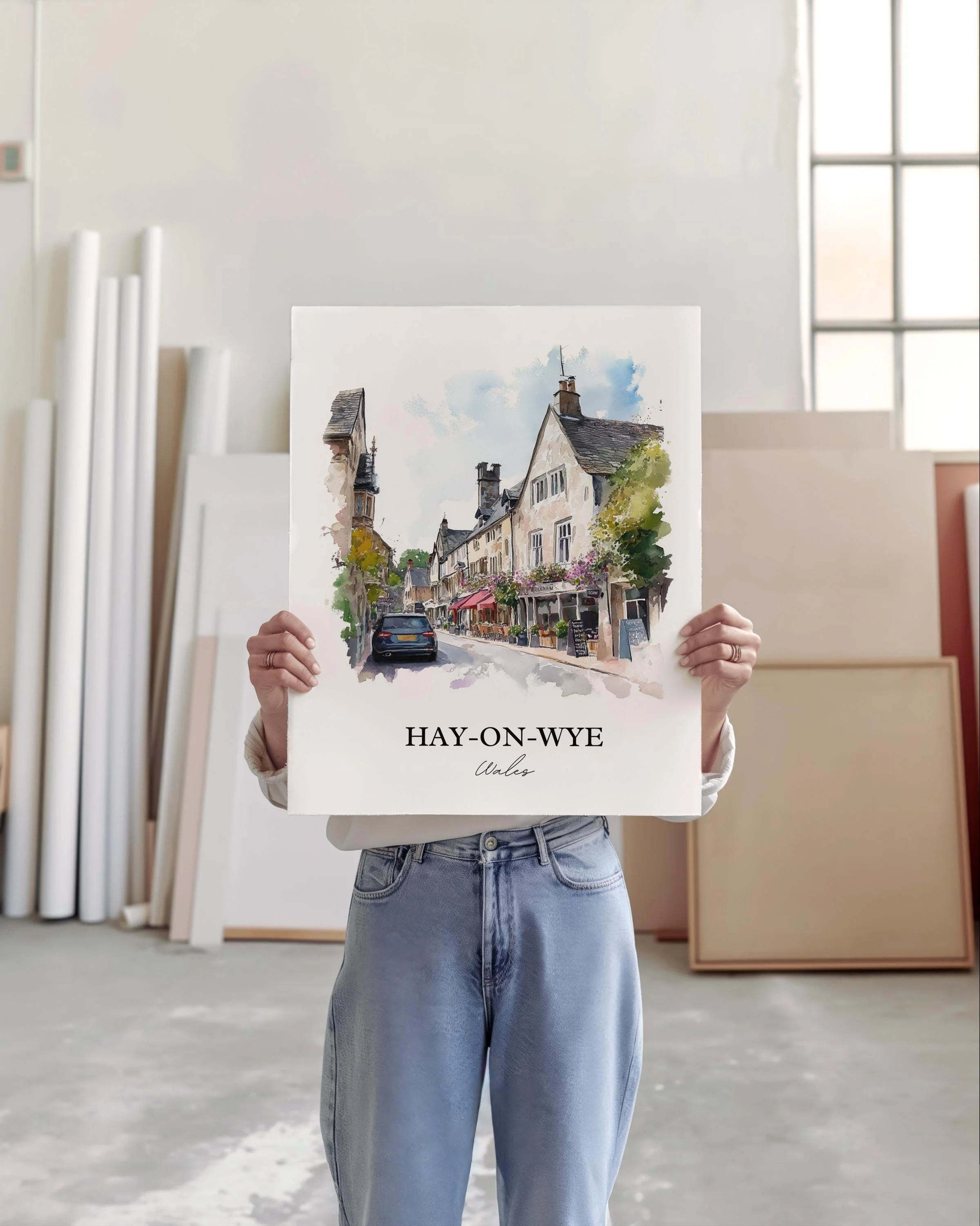 Hay-on-Wye, Wales – Watercolor Art Print - Image 4