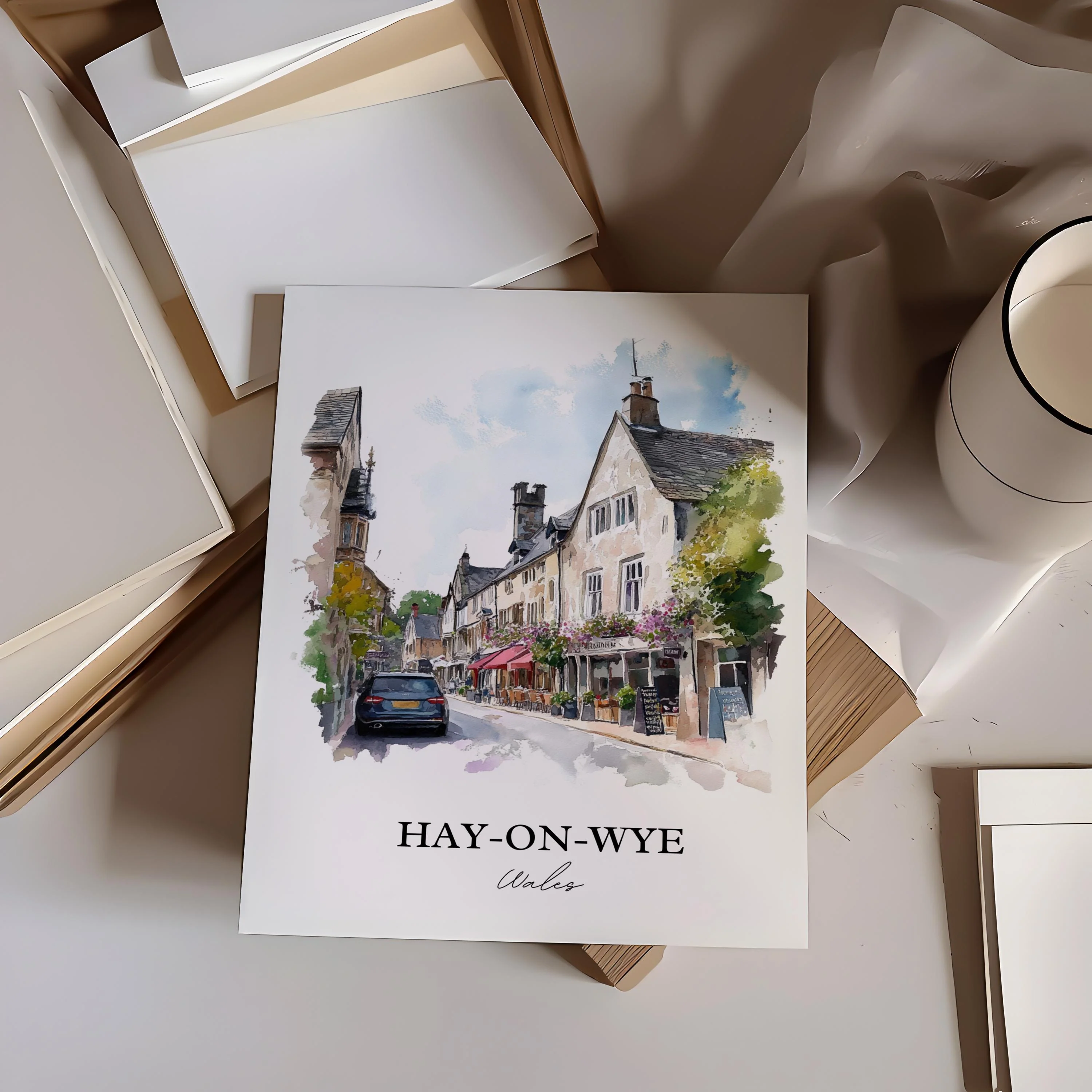 Hay-on-Wye, Wales – Watercolor Art Print - Image 5