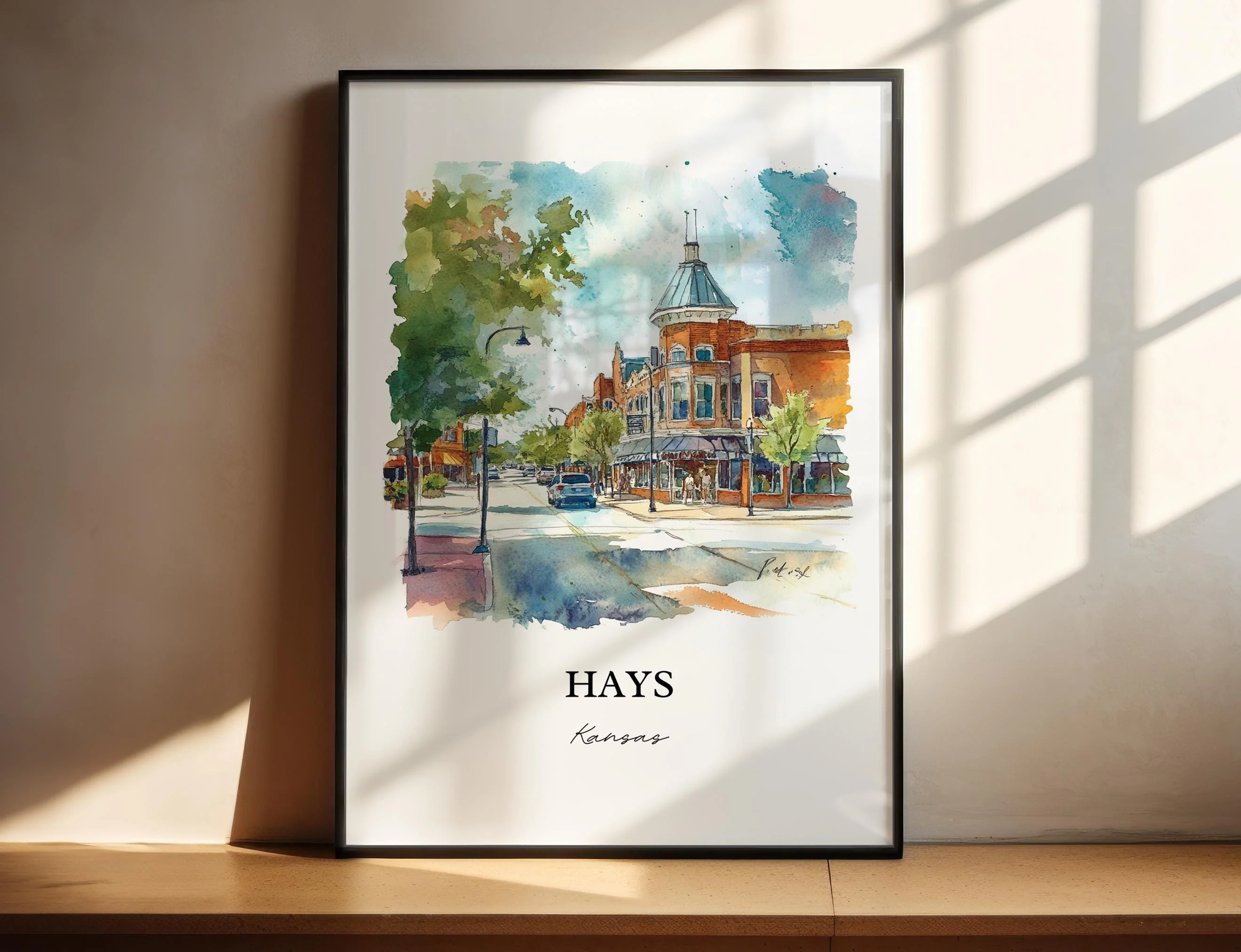 Hays, Kansas, USA – Watercolor Art Print - Image 5