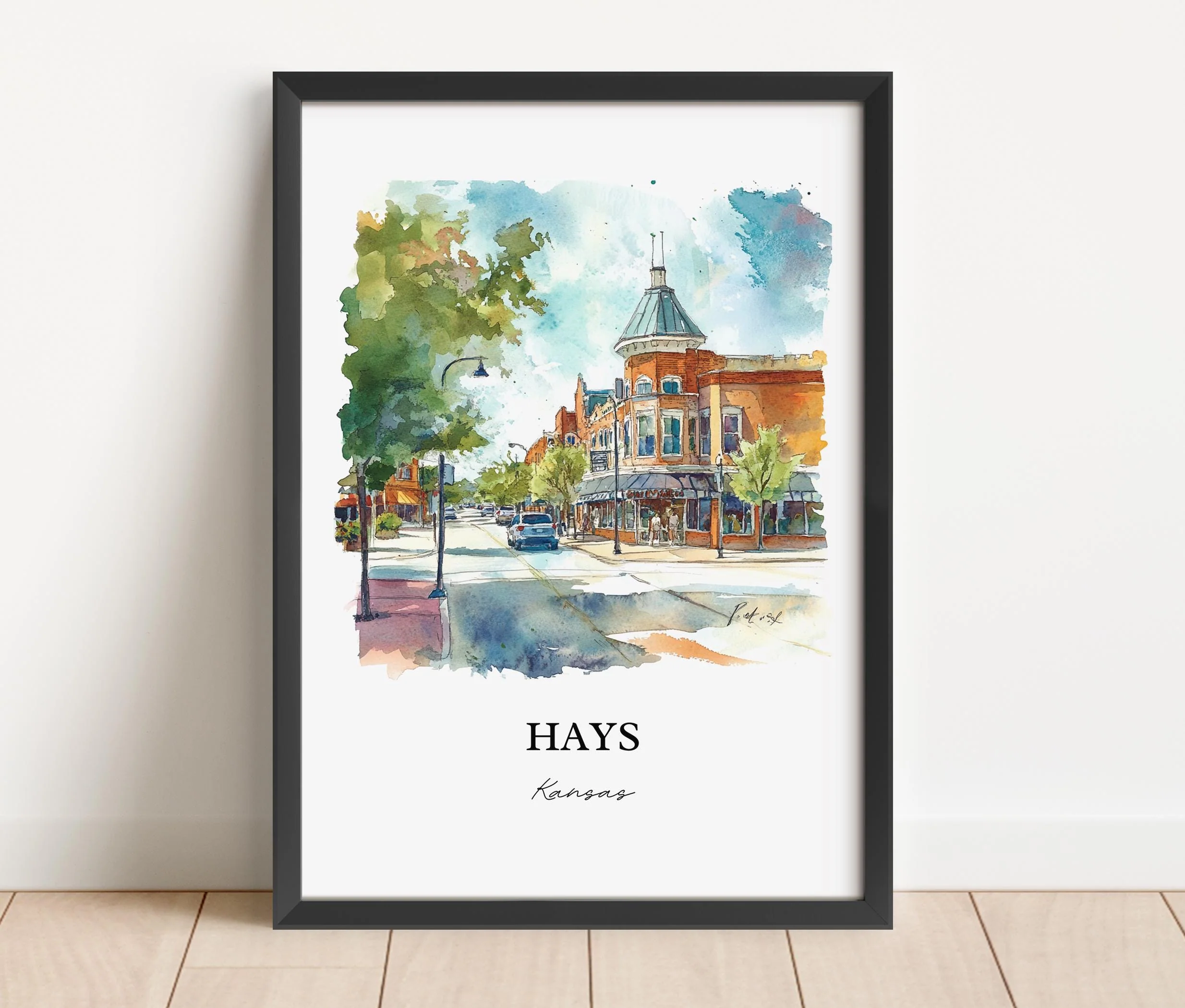 Hays, Kansas, USA – Watercolor Art Print - Image 6