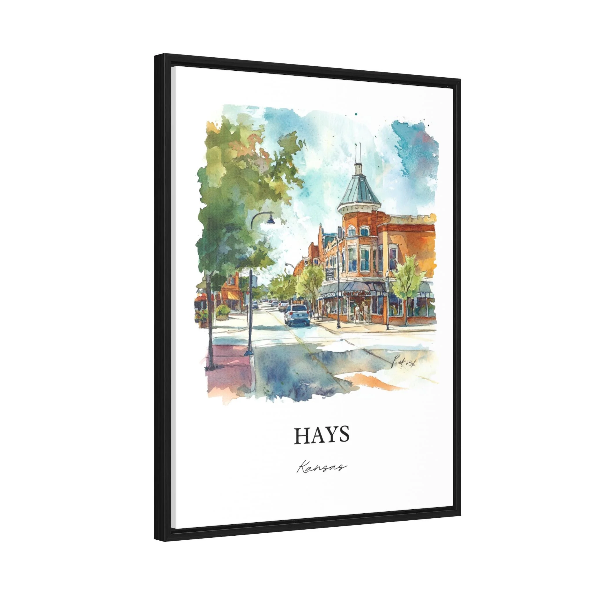 Hays, Kansas, USA – Watercolor Art Print - Image 8