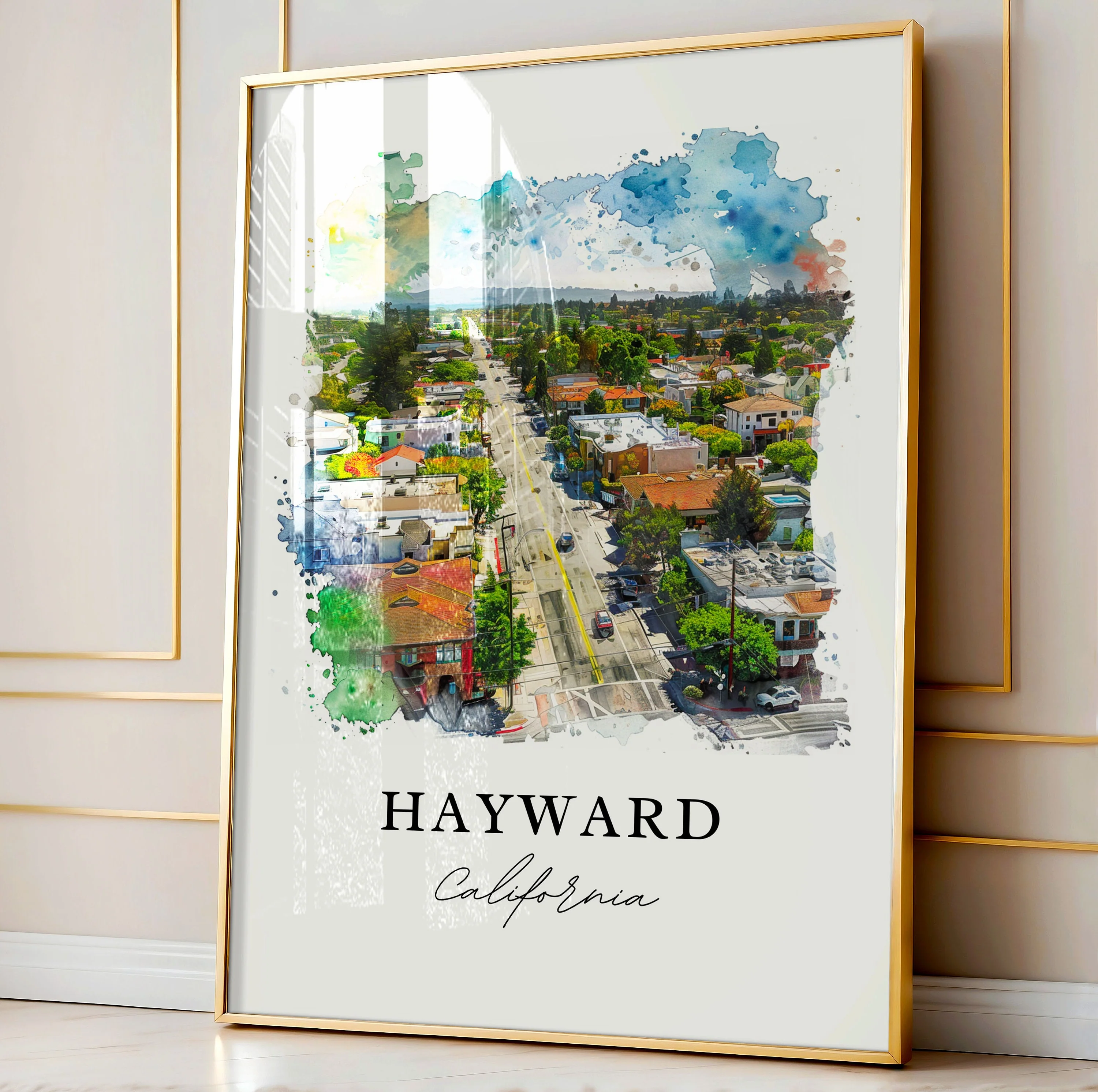 Hayward, California – Watercolor Art Print - Image 5