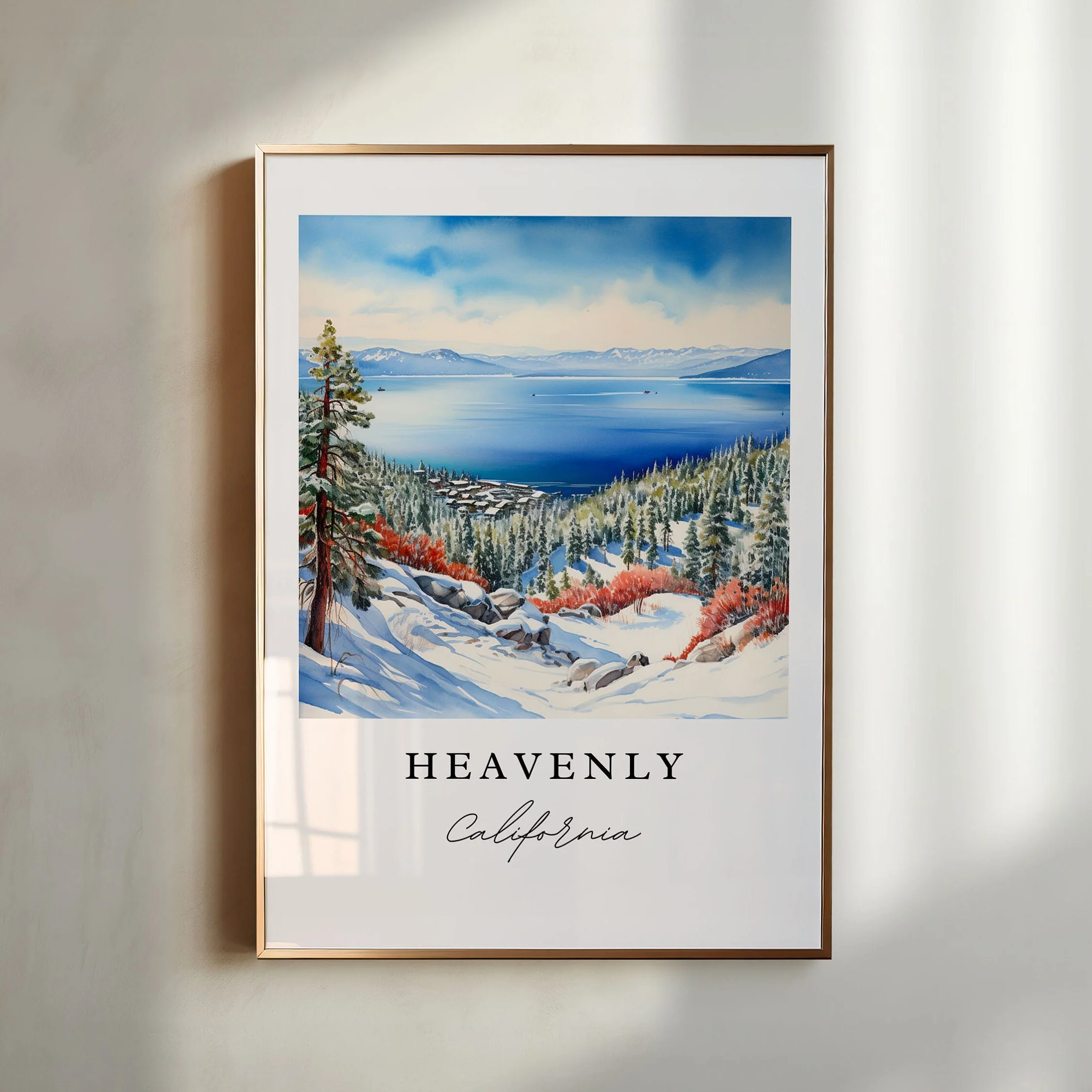 Lake Tahoe, California, California – Watercolor Art Print